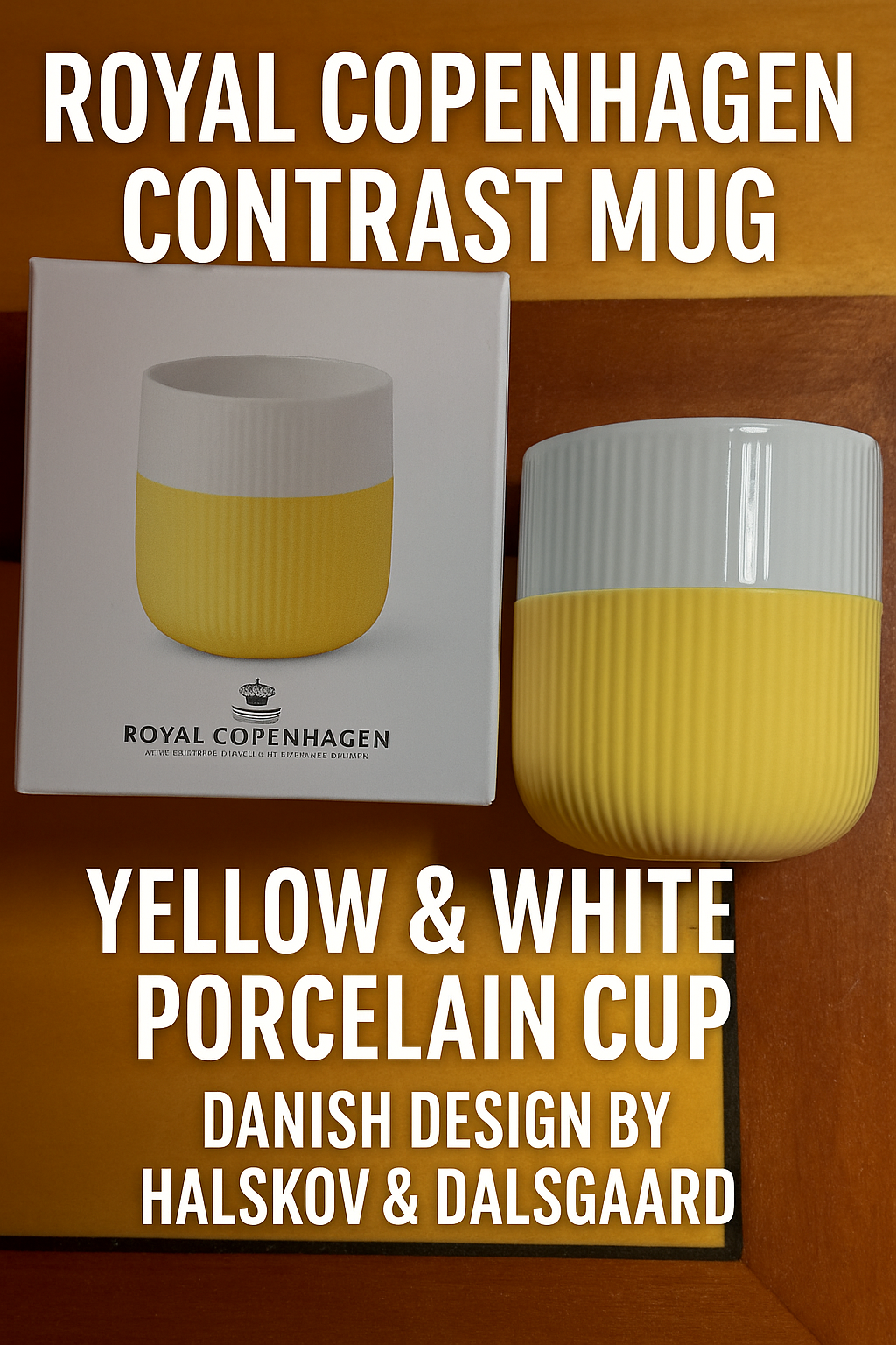 Set of 2 Royal Copenhagen Yellow Cups – Modern Scandinavian Design