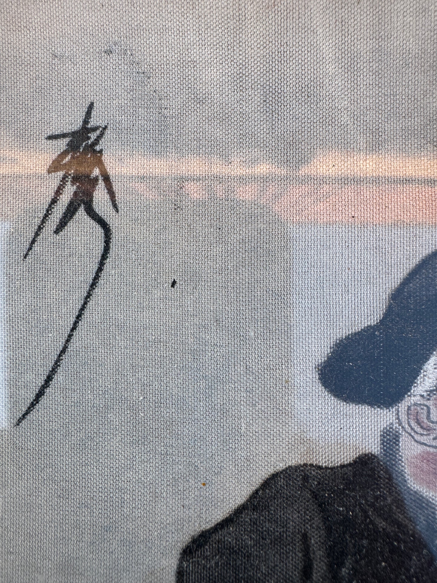 Pair of Antique Chinese Paintings on Fabric – Elderly Scholars