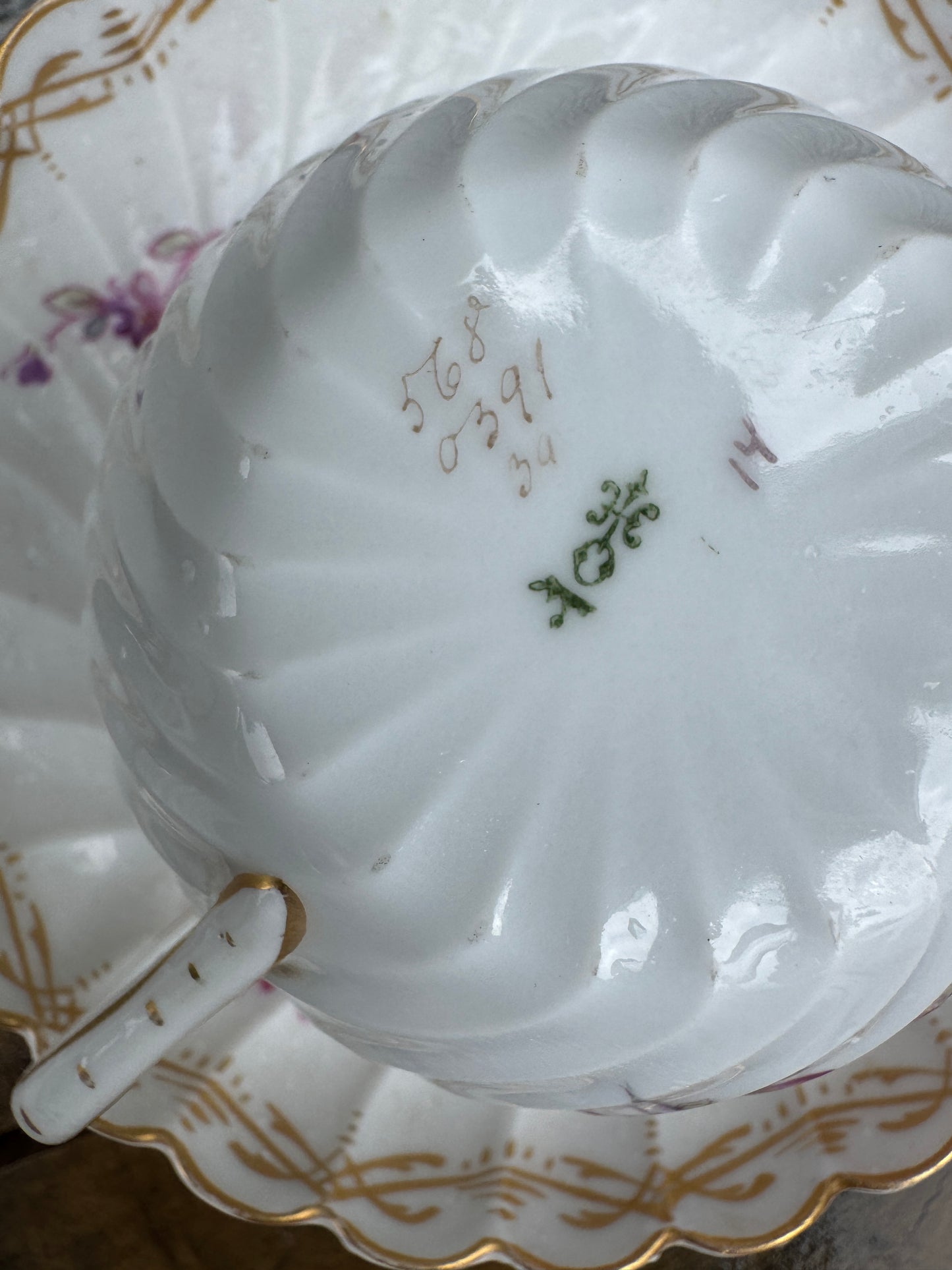 Antique Carl Tielsch Porcelain Cup & Saucer – Hand-Painted Floral – Gilded – ca. 1900