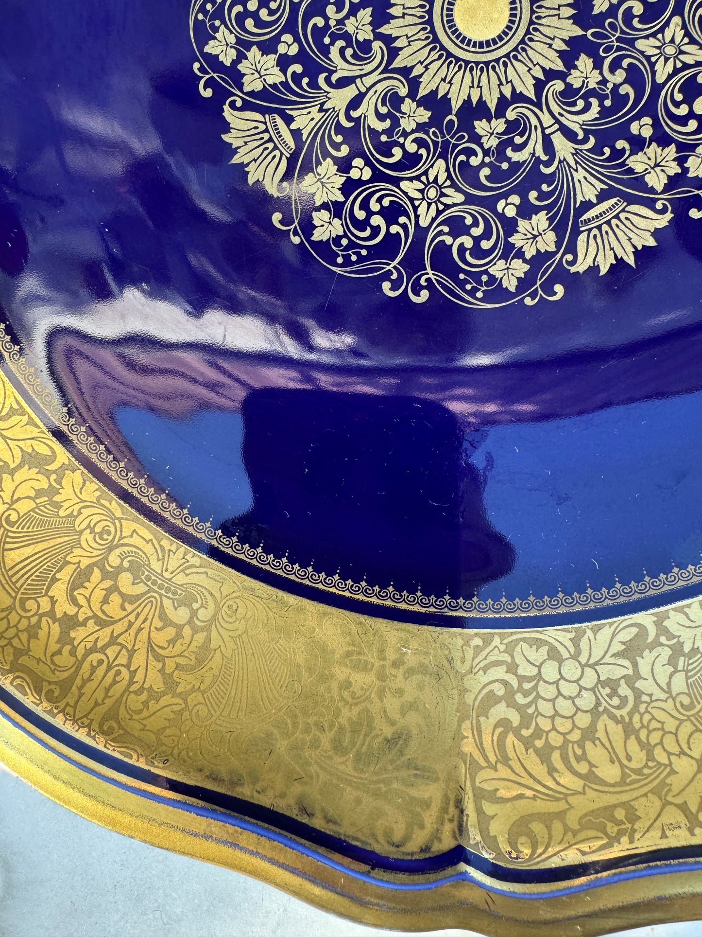 Vintage Rosenthal Chippendale Plate – Cobalt Blue & Gold – Rococo Revival – 33 cm – Germany