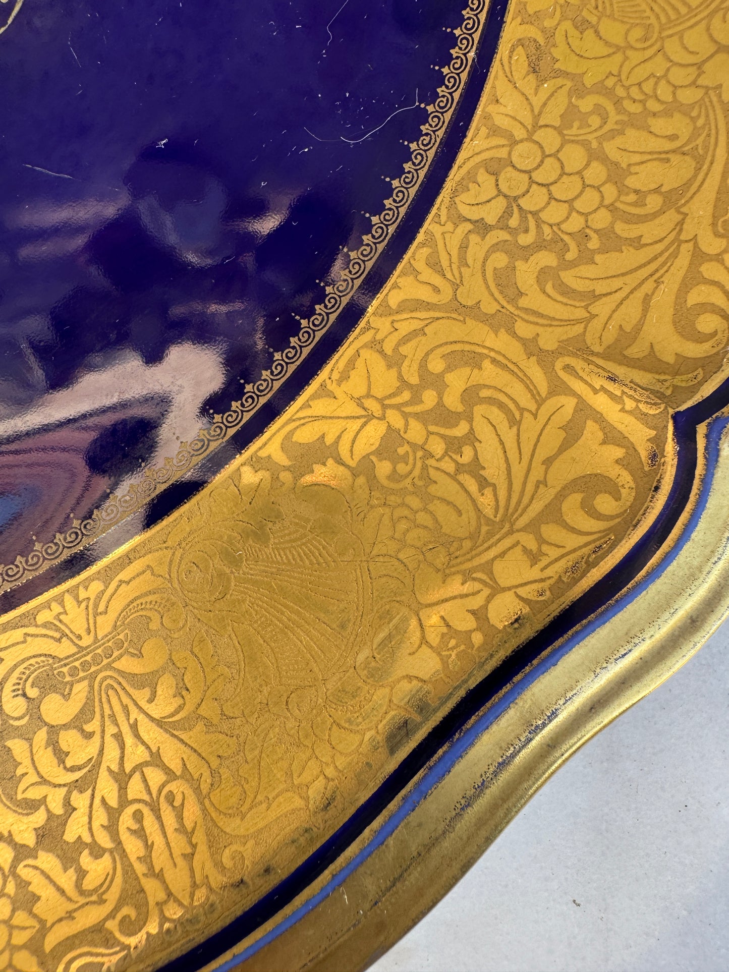 Vintage Rosenthal Chippendale Plate – Cobalt Blue & Gold – Rococo Revival – 33 cm – Germany