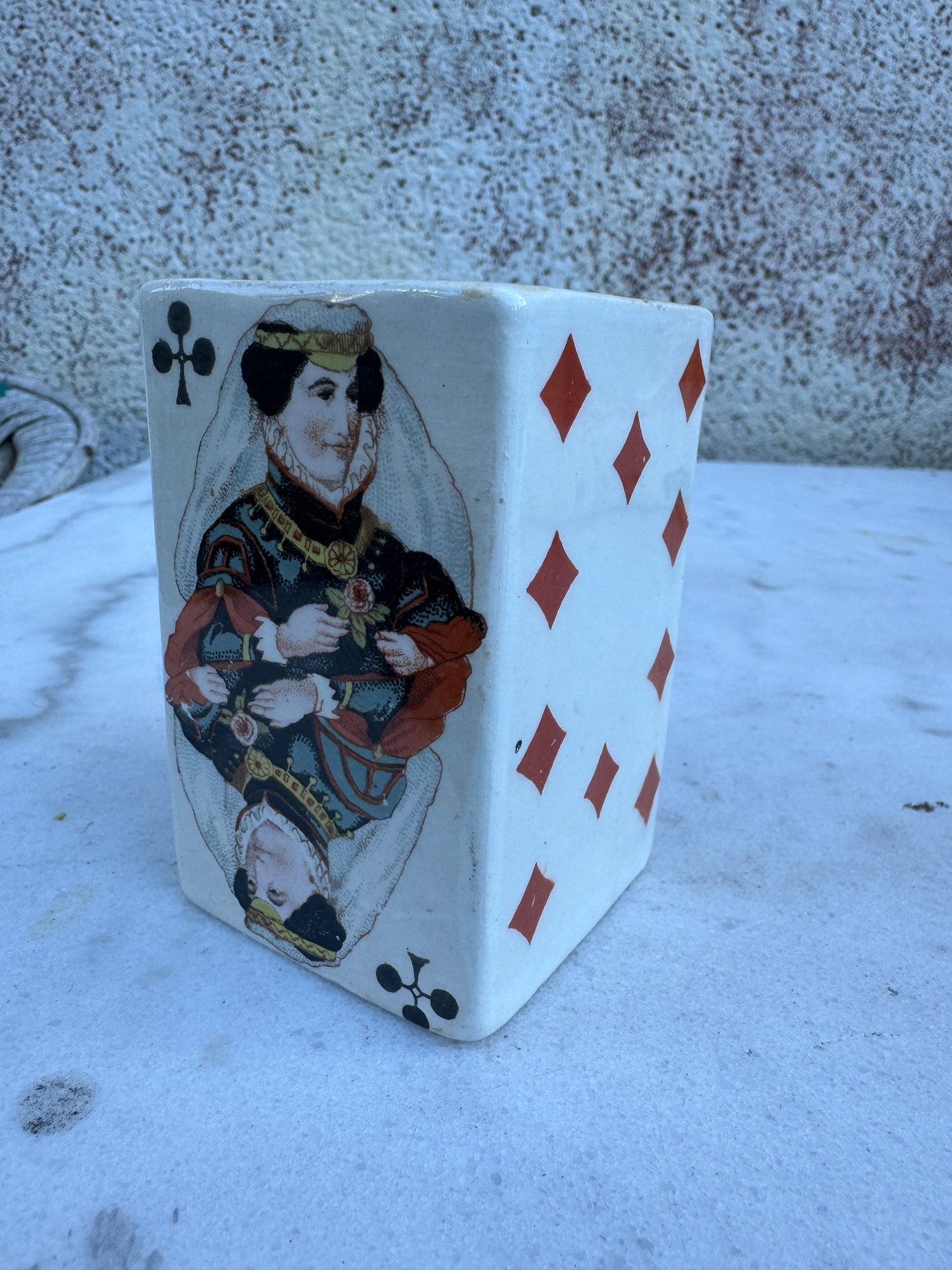 Antique Mustard Pot – Julien Mack Dijon – Playing Cards Design – Circa 1900