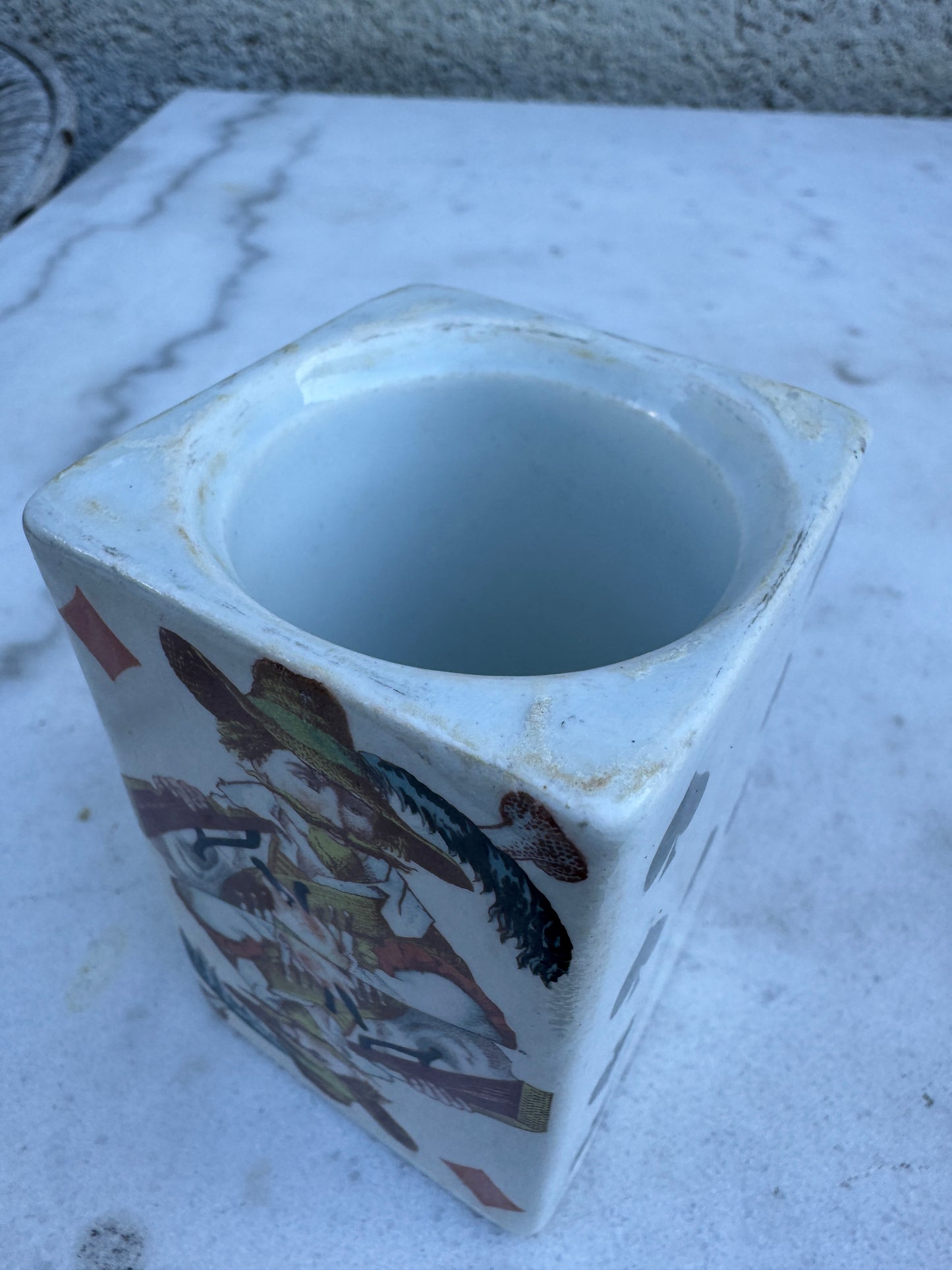 Antique Mustard Pot – Julien Mack Dijon – Playing Cards Design – Circa 1900