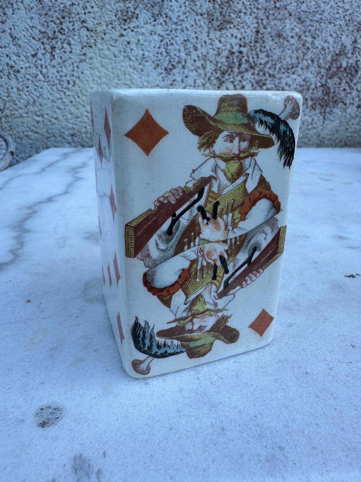 Antique Mustard Pot – Julien Mack Dijon – Playing Cards Design – Circa 1900