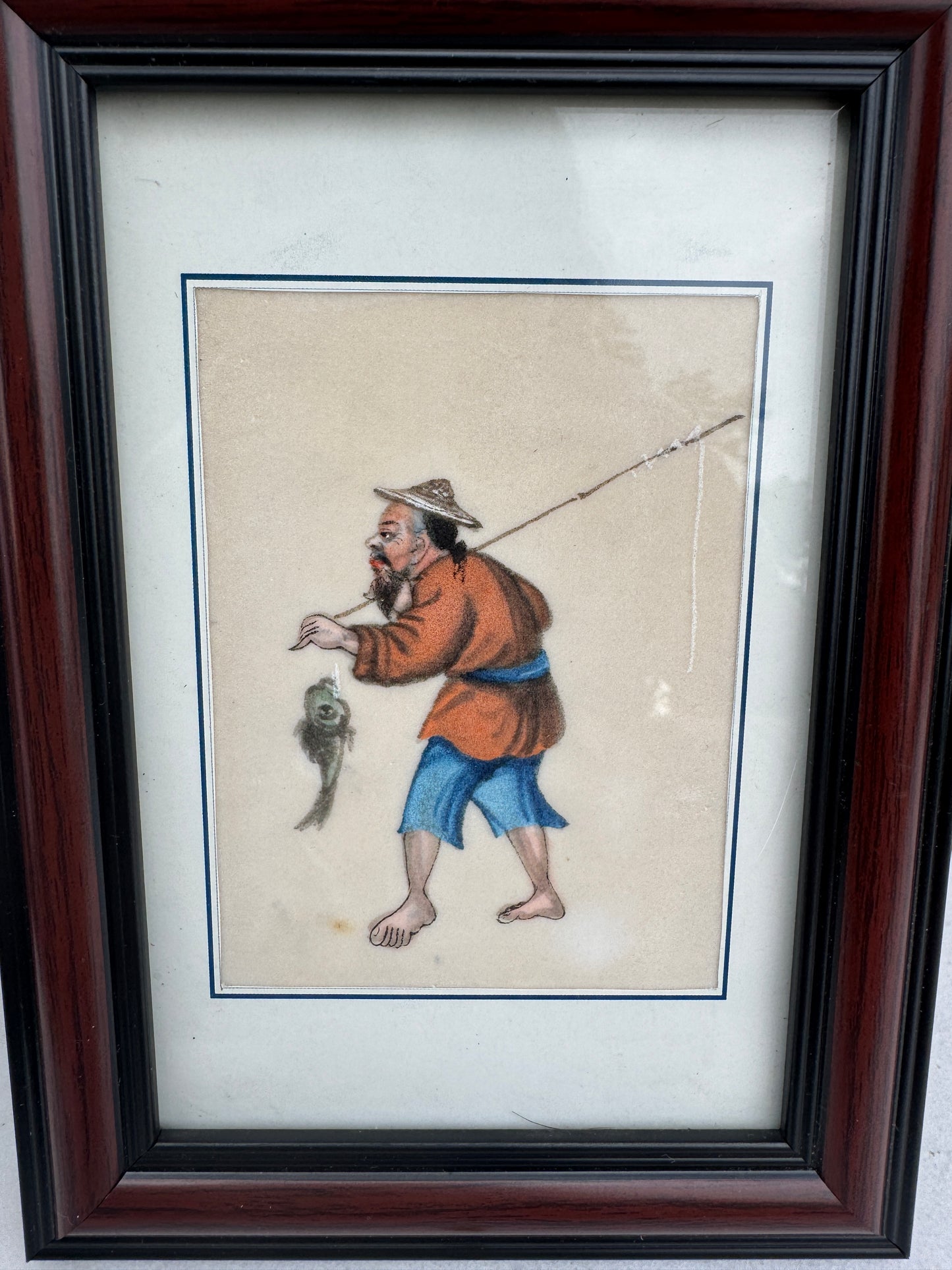Antique Chinese Pith Painting – Qing Dynasty Hand-Painted Export Art