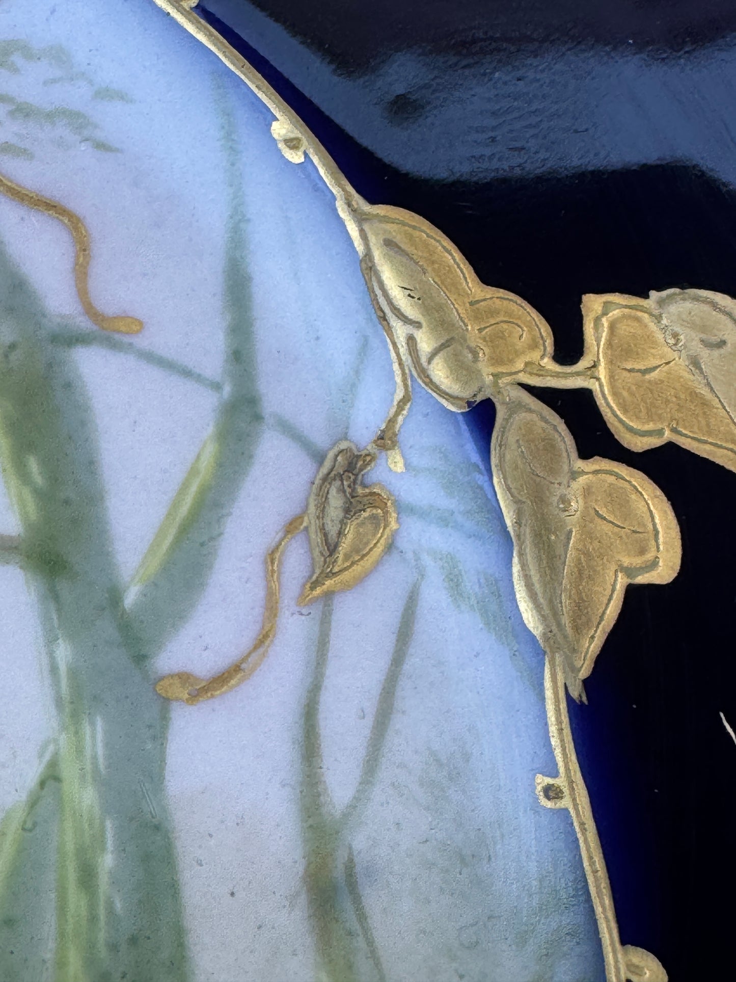 Antique Limoges D&C Hand Painted Cobalt Plate – Romantic Scene – Gold Gilt – ca. 1900