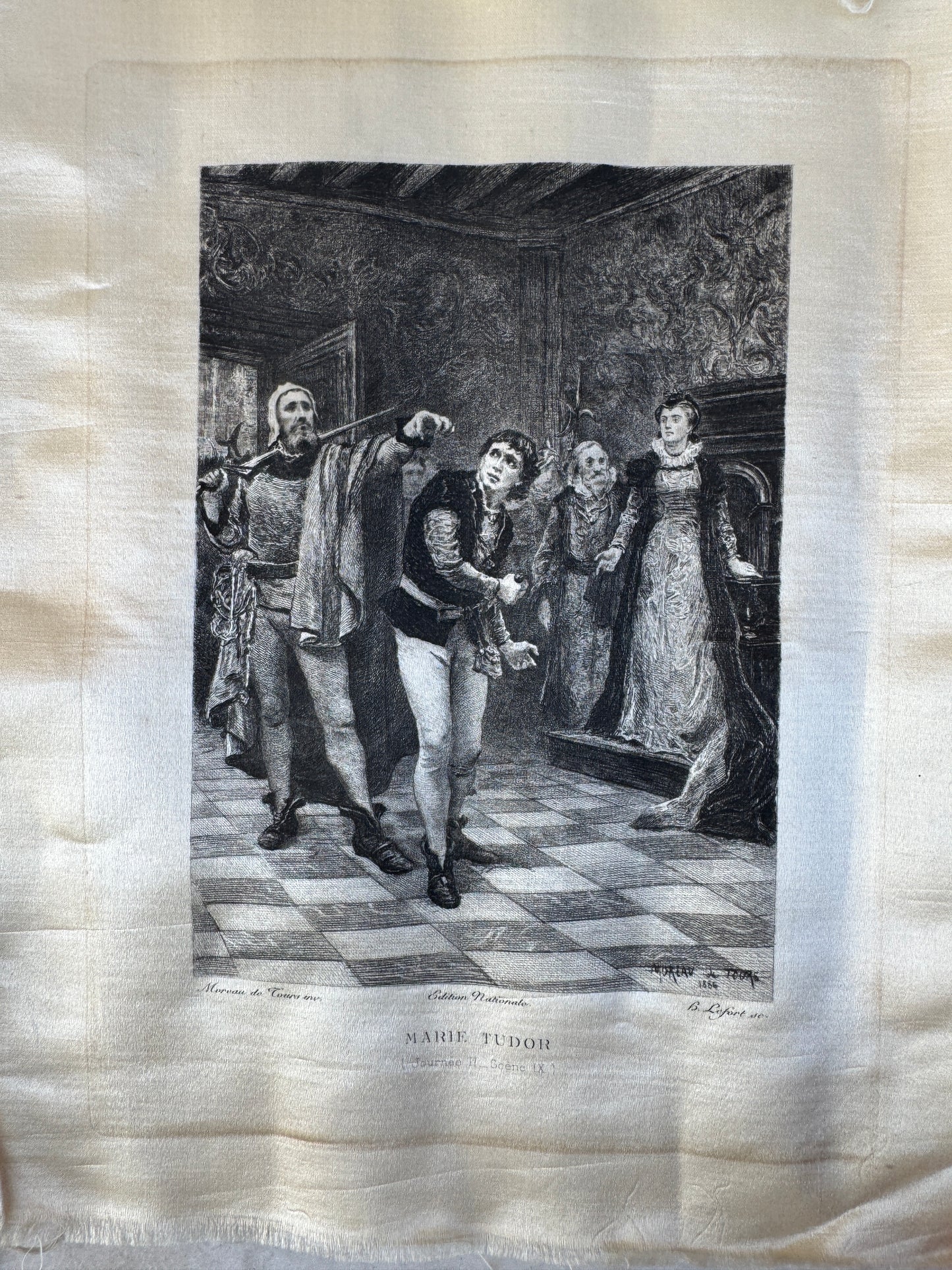 Victor Hugo Antique Silk Engravings – 19th Century French Prints on Silk – Sold Individually or Set