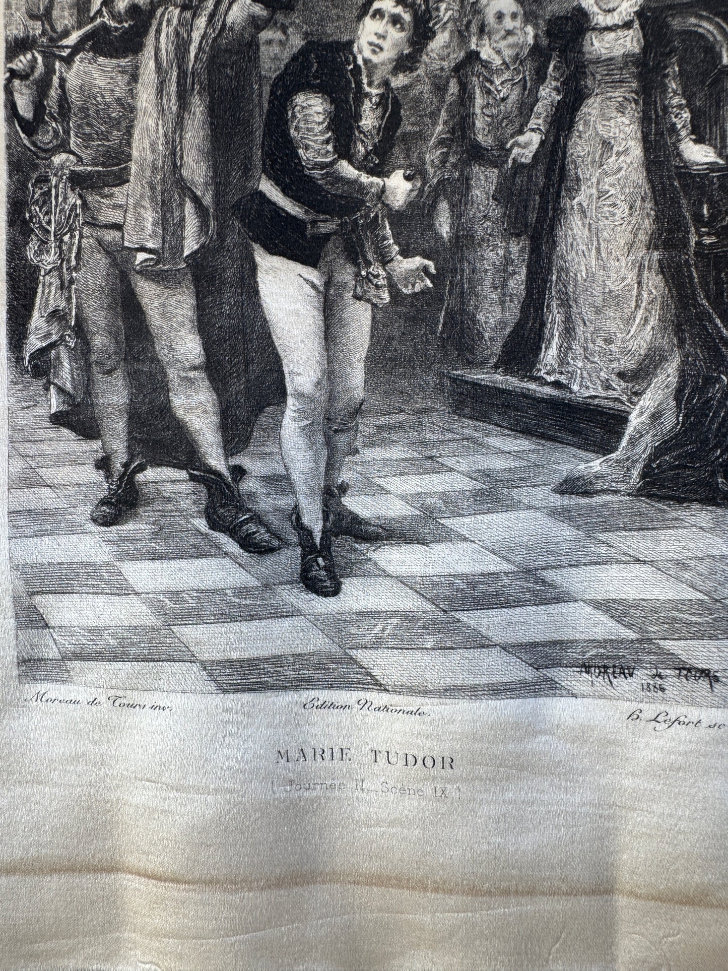 Victor Hugo Antique Silk Engravings – 19th Century French Prints on Silk – Sold Individually or Set