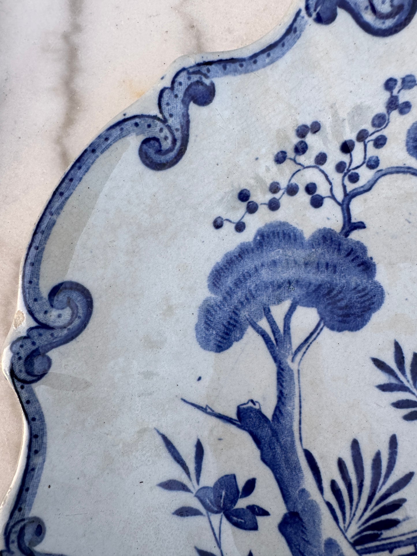 Antique Creil & Montereau 'Hollandais' – 19th Century French Terre de Fer Plate – Blue & White Transferware – 24 cm