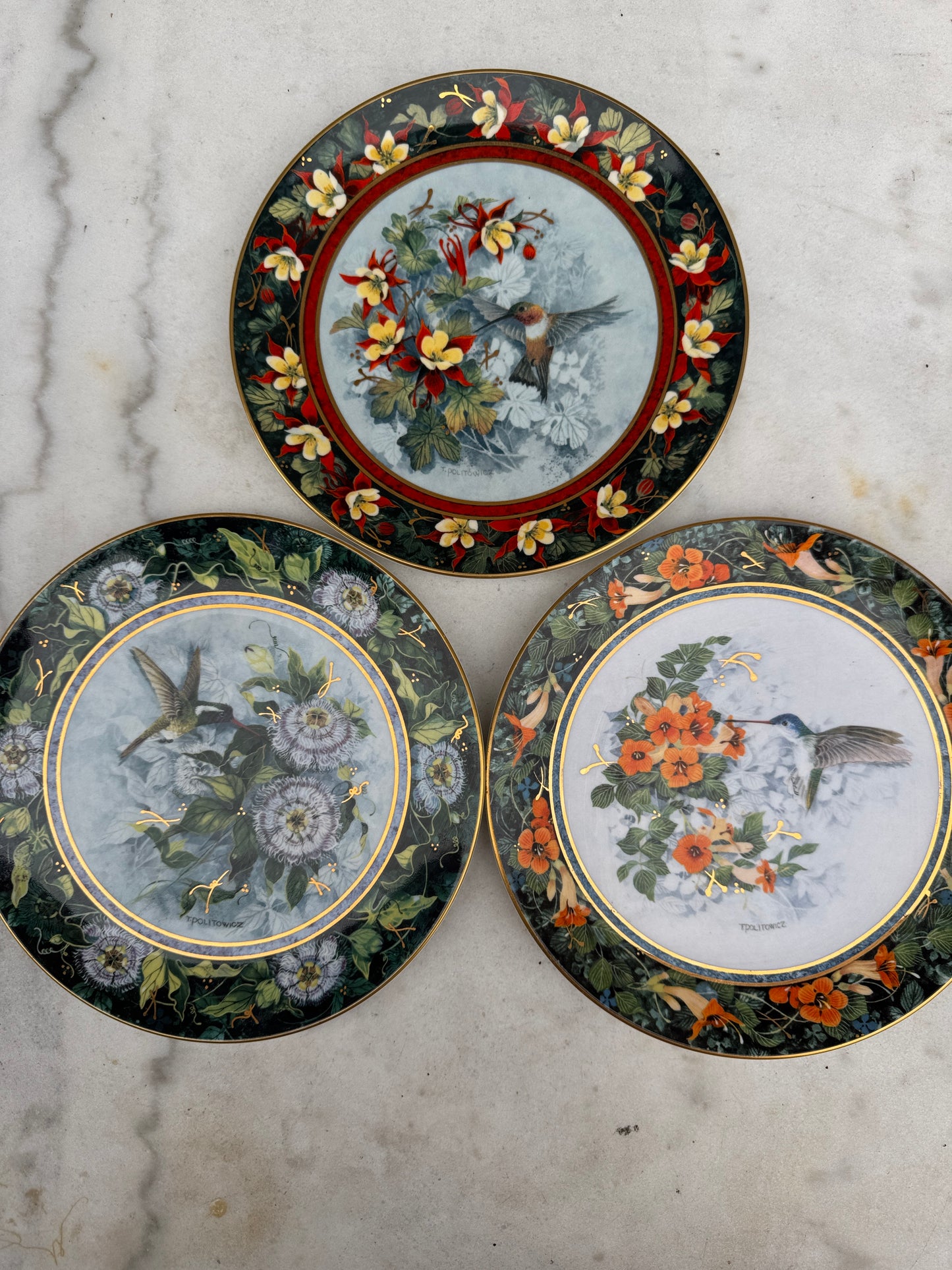 Royal Doulton Hummingbird Plate, Franklin Mint Limited Edition, Fine Bone China, 21 cm — Sold Individually