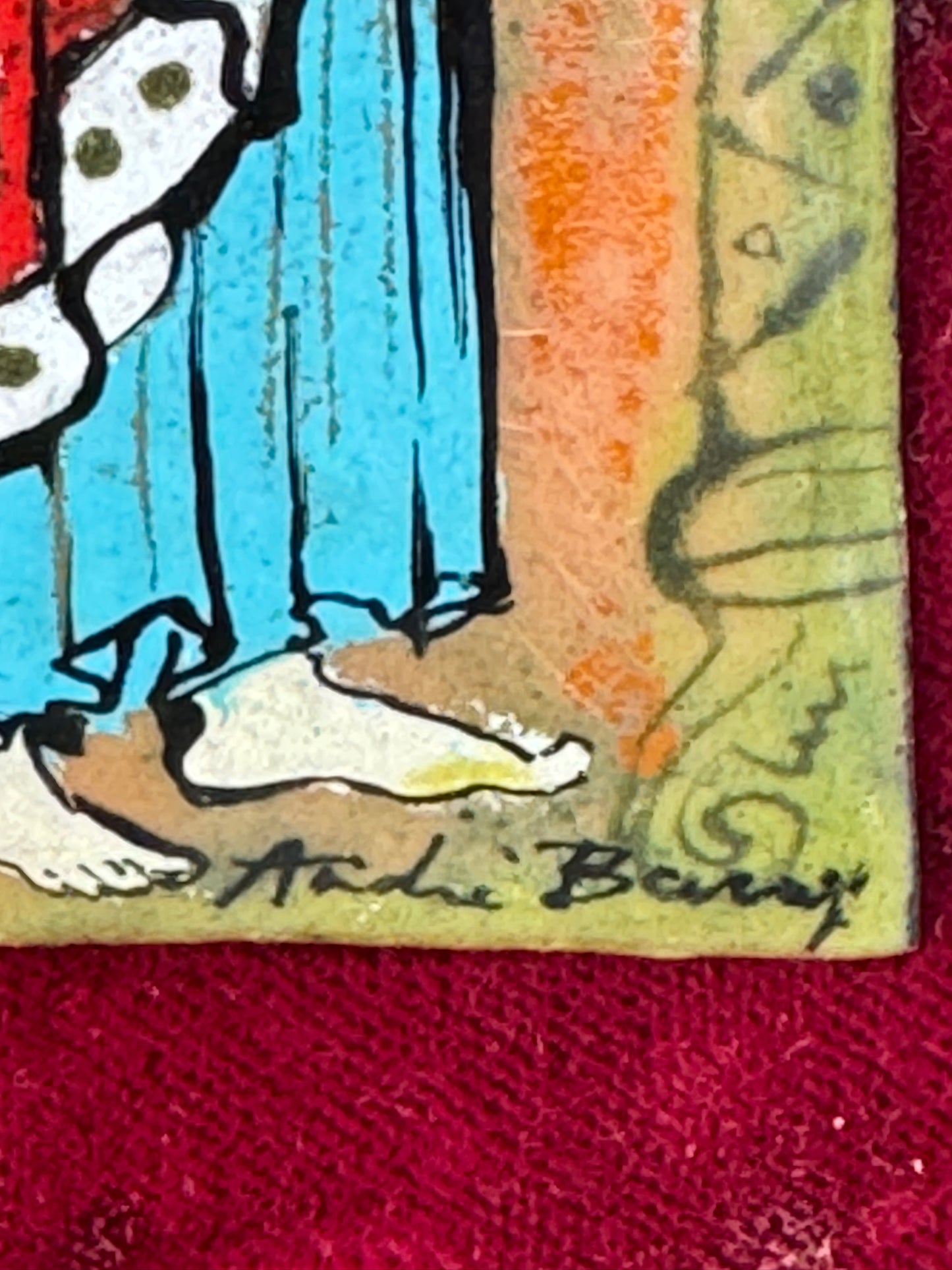 Vintage French Enamel Icon – Saint John the Evangelist – André Baud – 18×12 cm