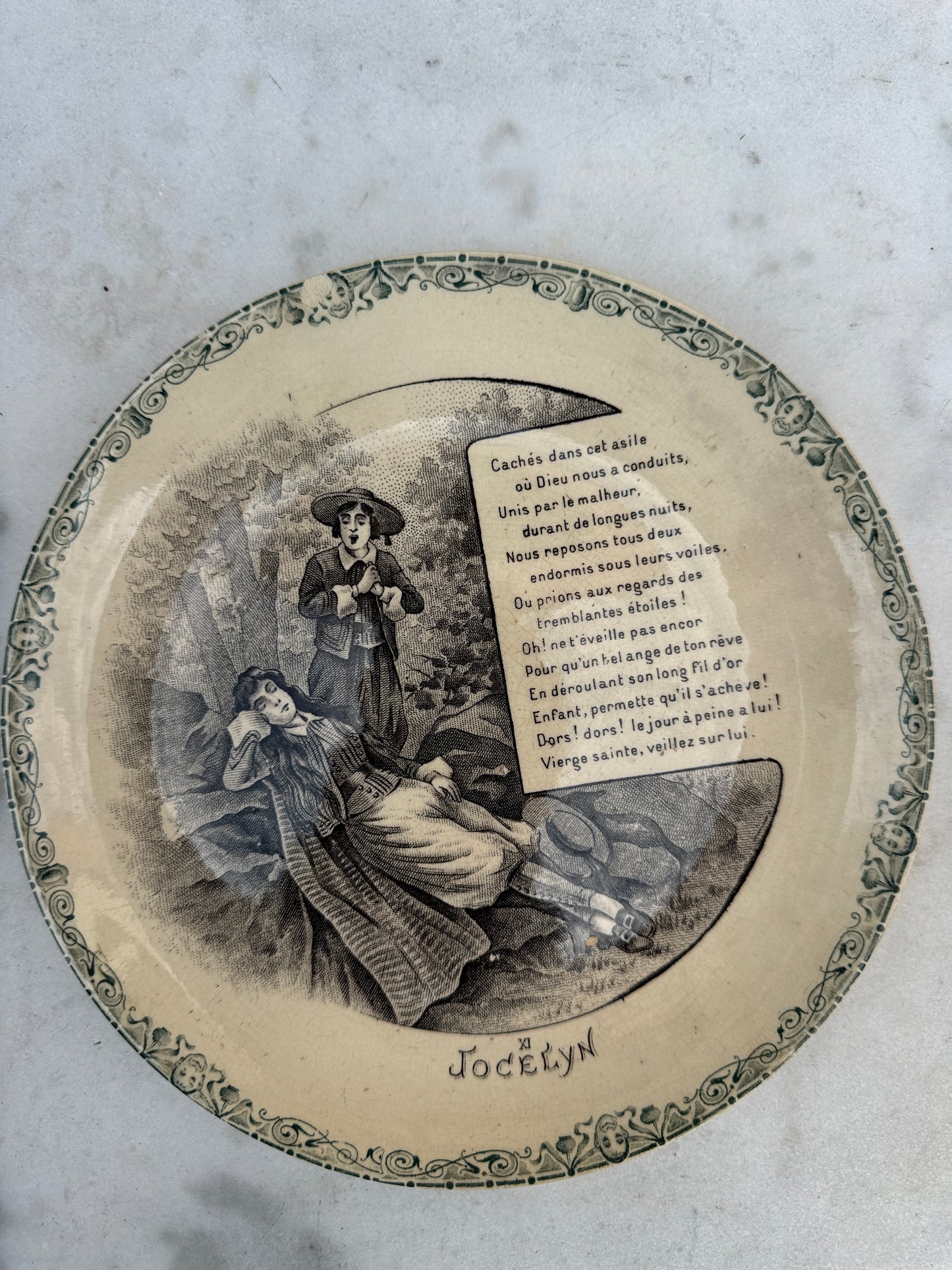 Antique French HB & Cie Terre de Fer Plate – Les Cloches de Corneville – 20 cm – Sold Individually
