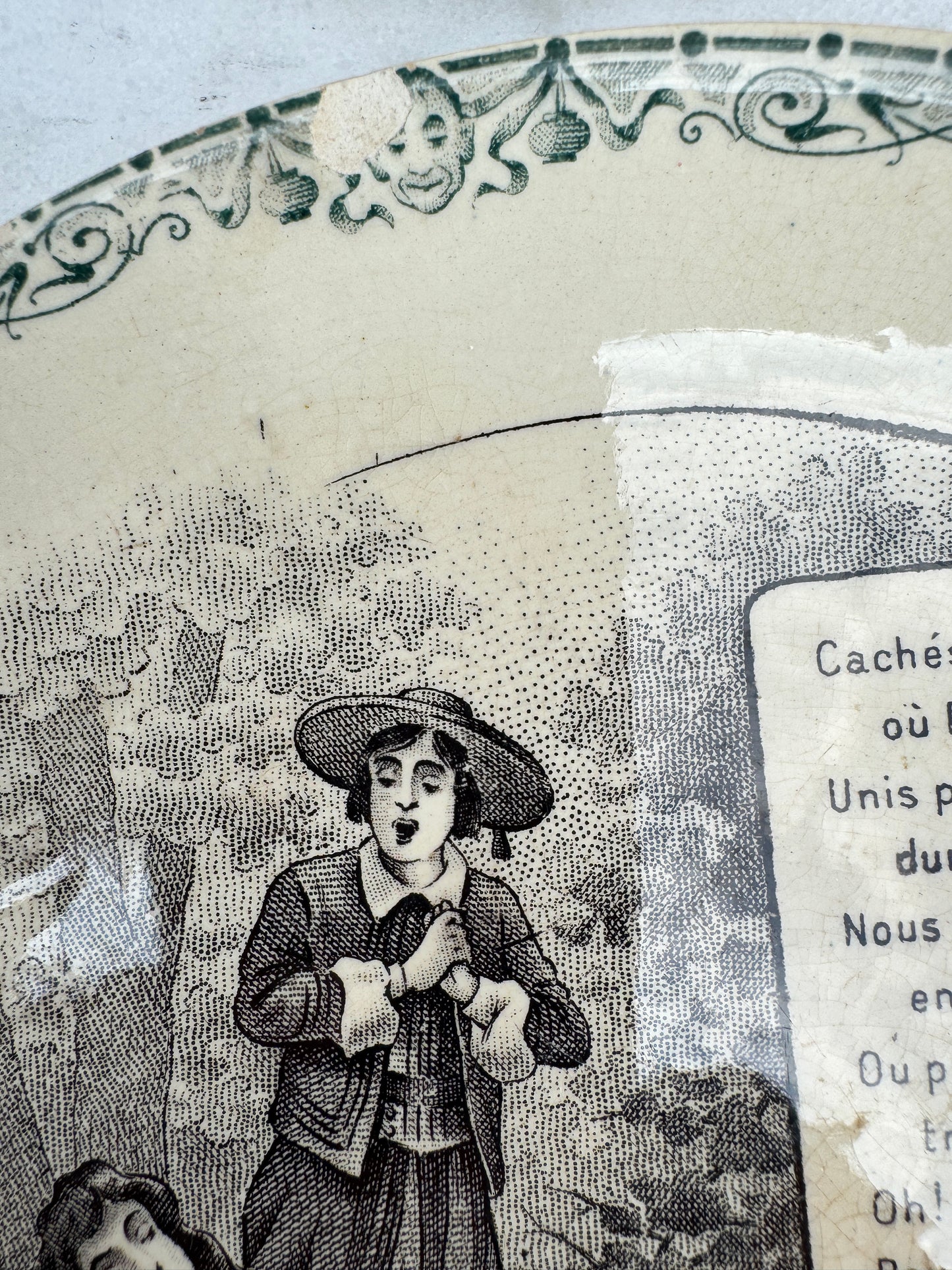 Antique French HB & Cie Terre de Fer Plate – Les Cloches de Corneville – 20 cm – Sold Individually