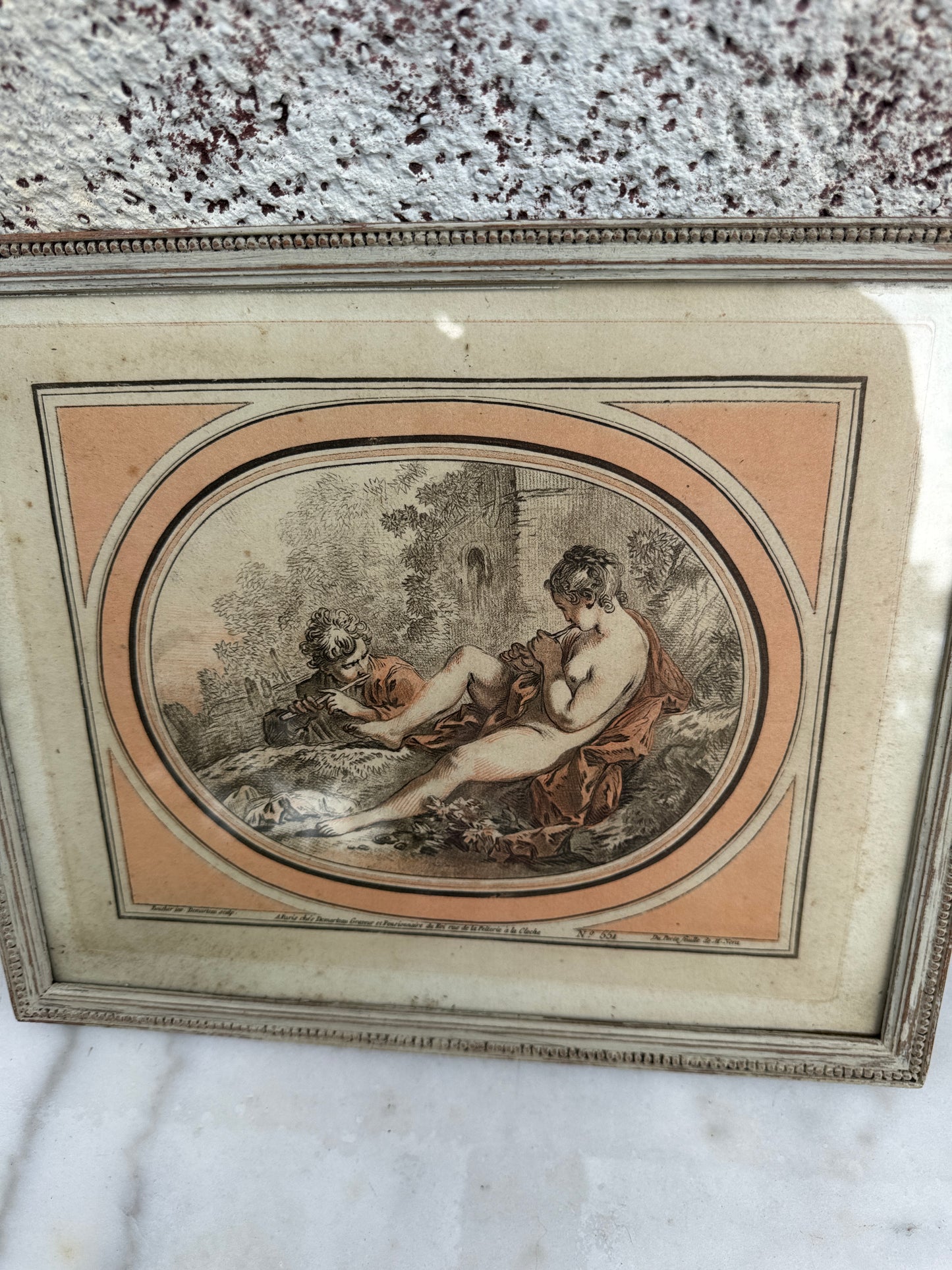 18th Century Engraving by Demarteau after Huet – Louvre Collection – Rococo Prints (Variants)