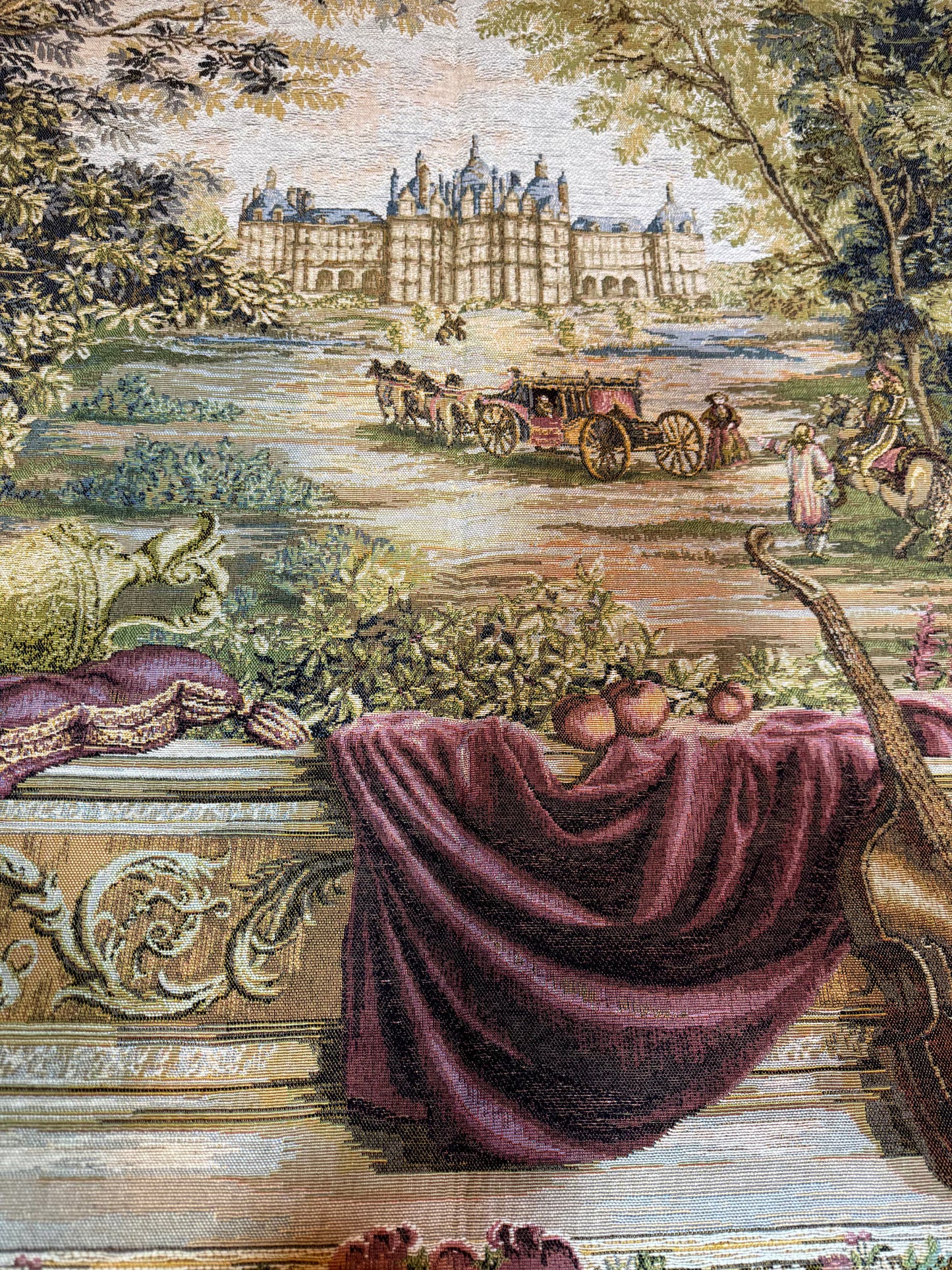Large French Tapestry Wall Hanging - Verdure Au Château - Art de Lys, 110×150 cm