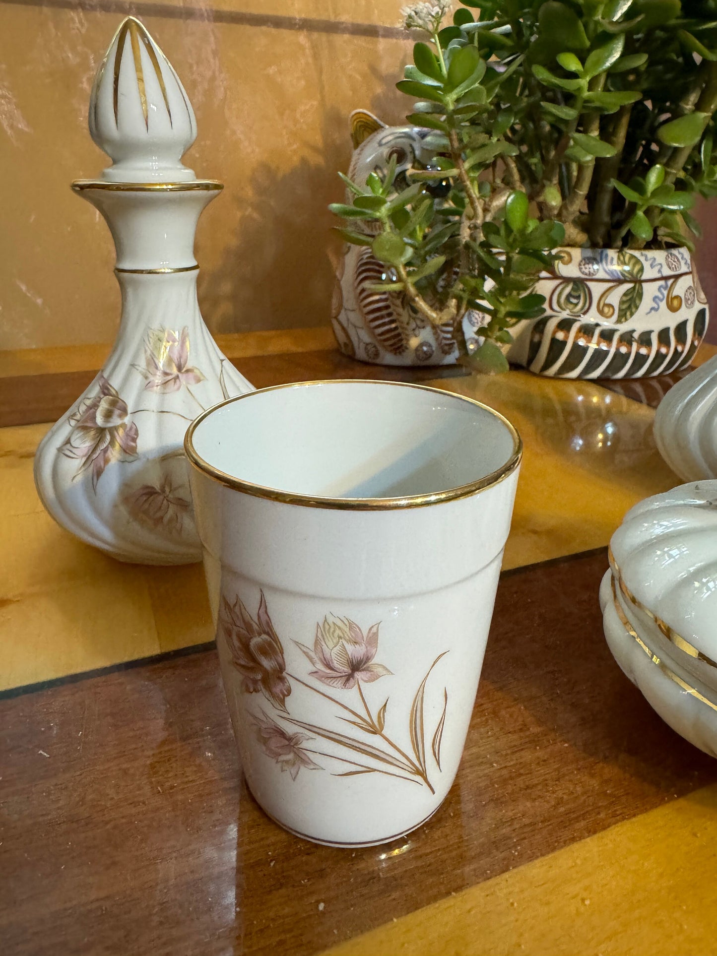 Vintage French Porcelain Vanity Set – P. Dussault Mehun – ca. 1950s