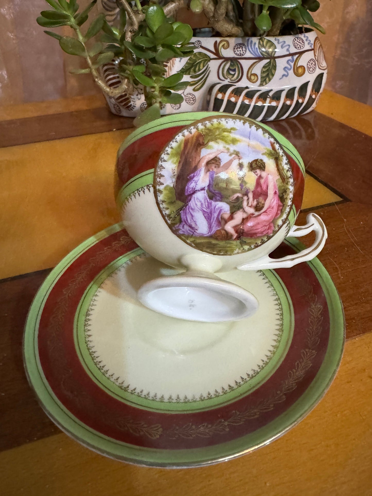 Vintage Austrian Tea Cup & Saucer – Romantic Mythological Scene