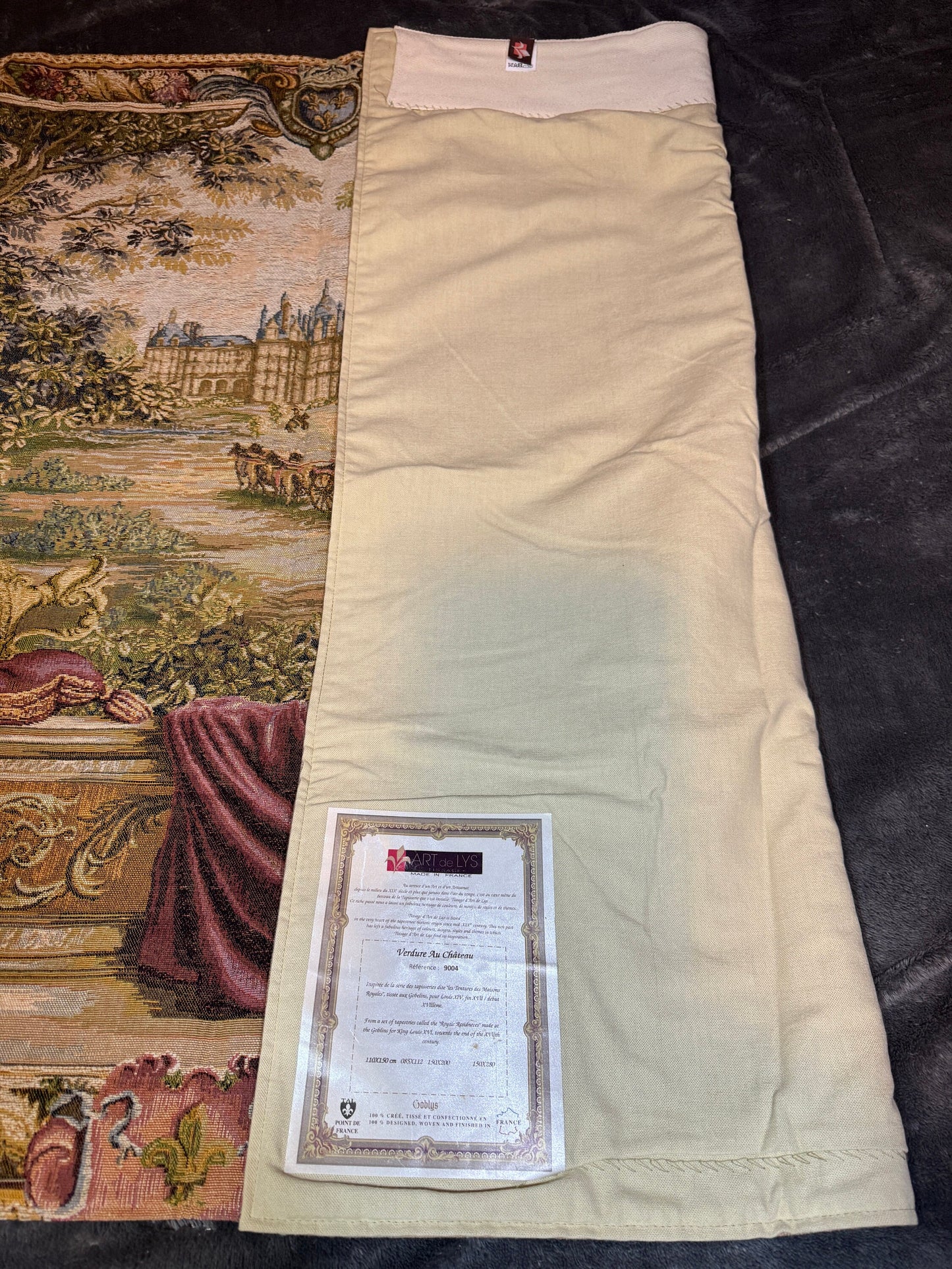 Large French Tapestry Wall Hanging - Verdure Au Château - Art de Lys, 110×150 cm