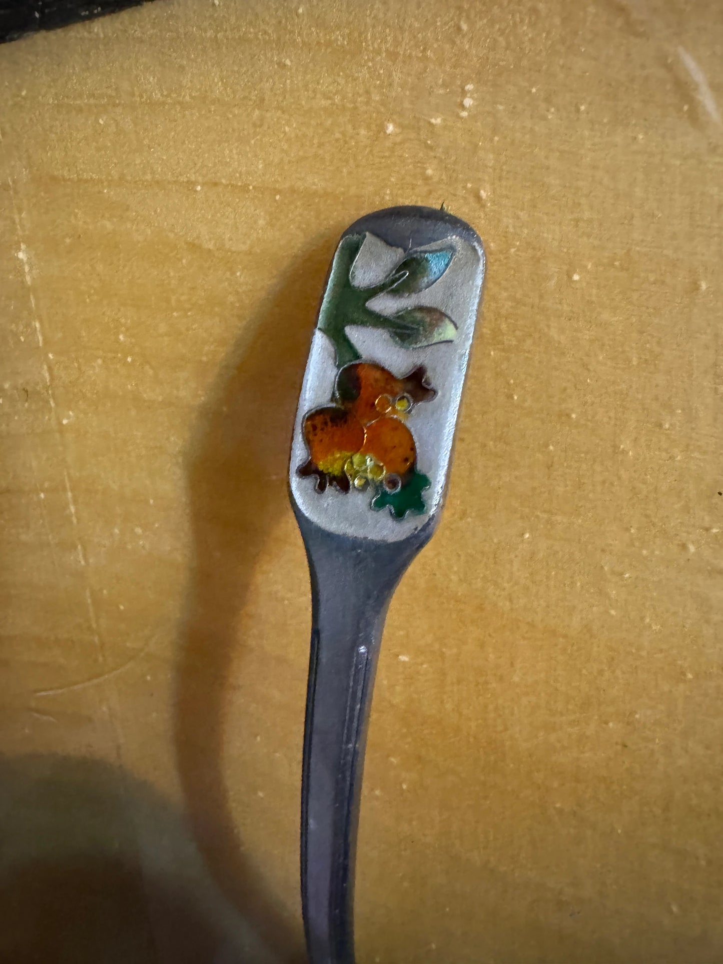Vintage Korean 99% Silver Sugar Spoon with Enamel – Boxed with Certificate, 1985