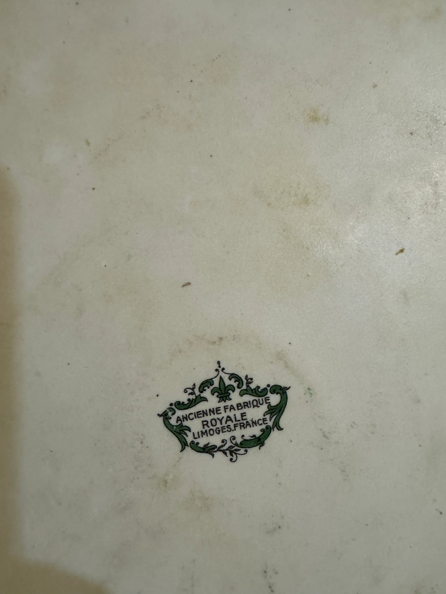 Antique Limoges Porcelain Plate – Fabrique Royale – ca. 1880–1900