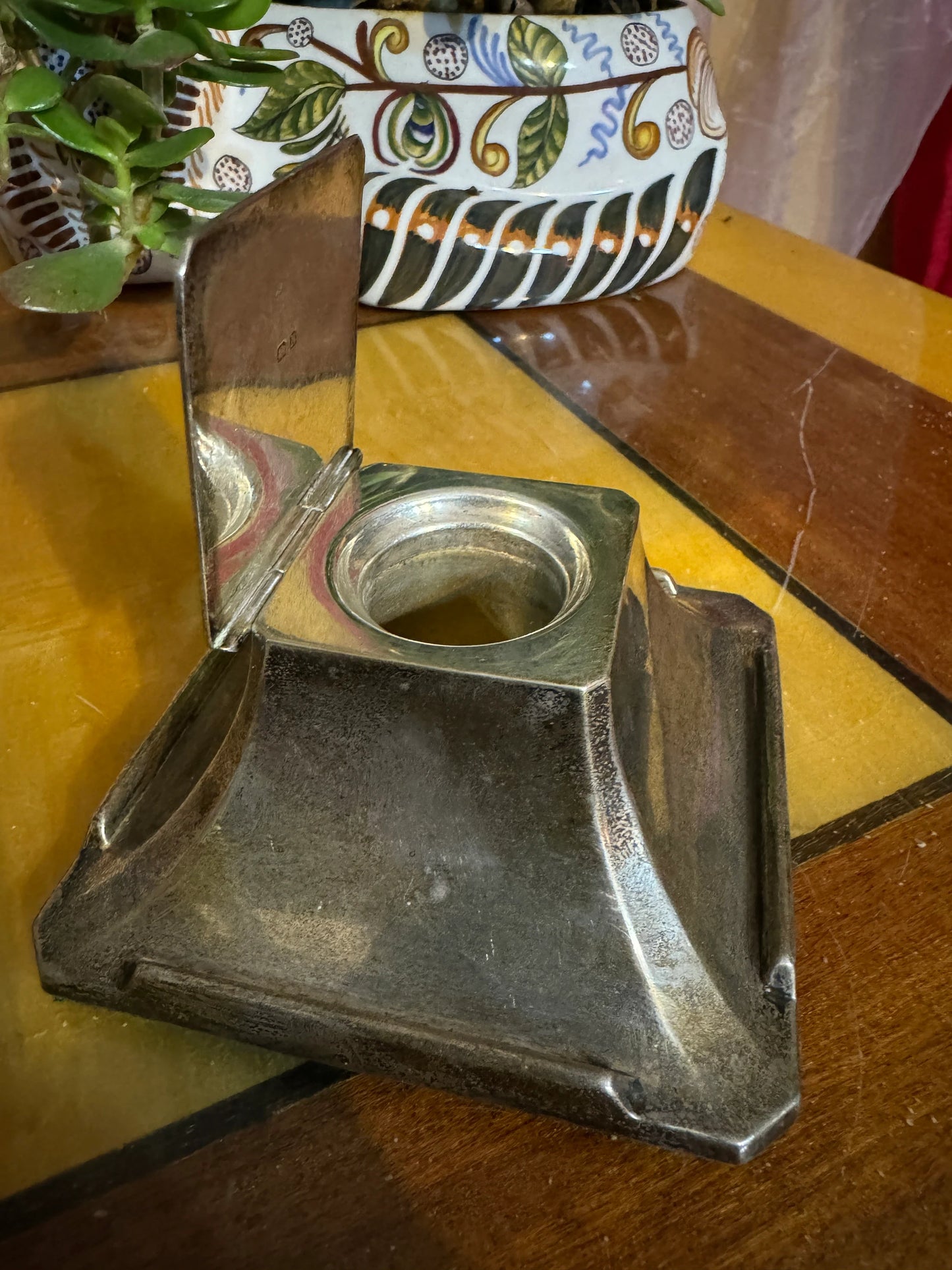Rare Solid Silver Art Deco Inkwell – Birmingham 1937