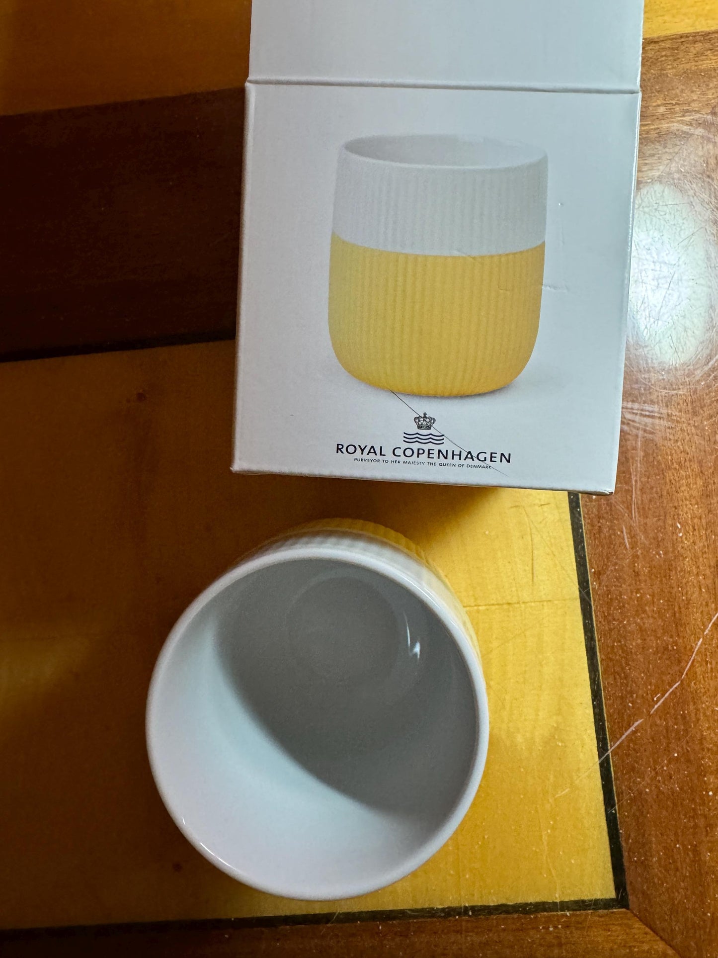 Set of 2 Royal Copenhagen Yellow Cups – Modern Scandinavian Design