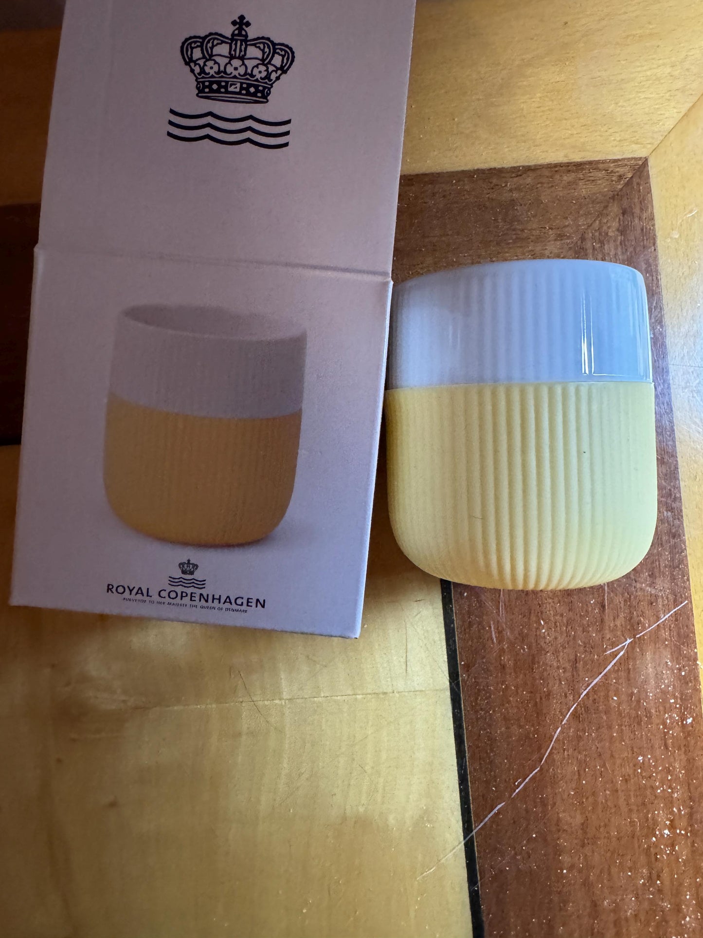 Set of 2 Royal Copenhagen Yellow Cups – Modern Scandinavian Design