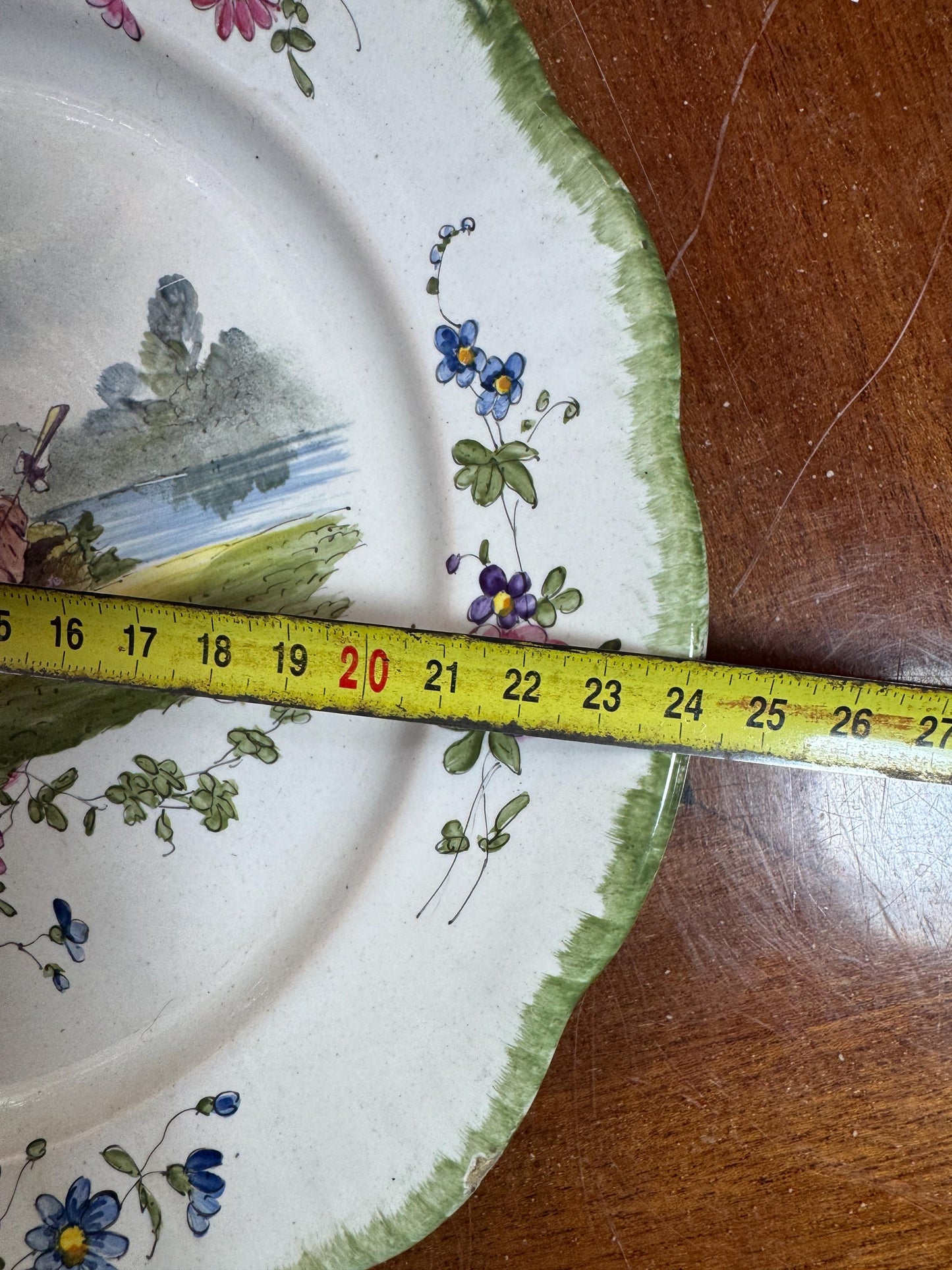 Antique French Plate – Veuve Perrin Style – Rococo Hand-Painted Scene