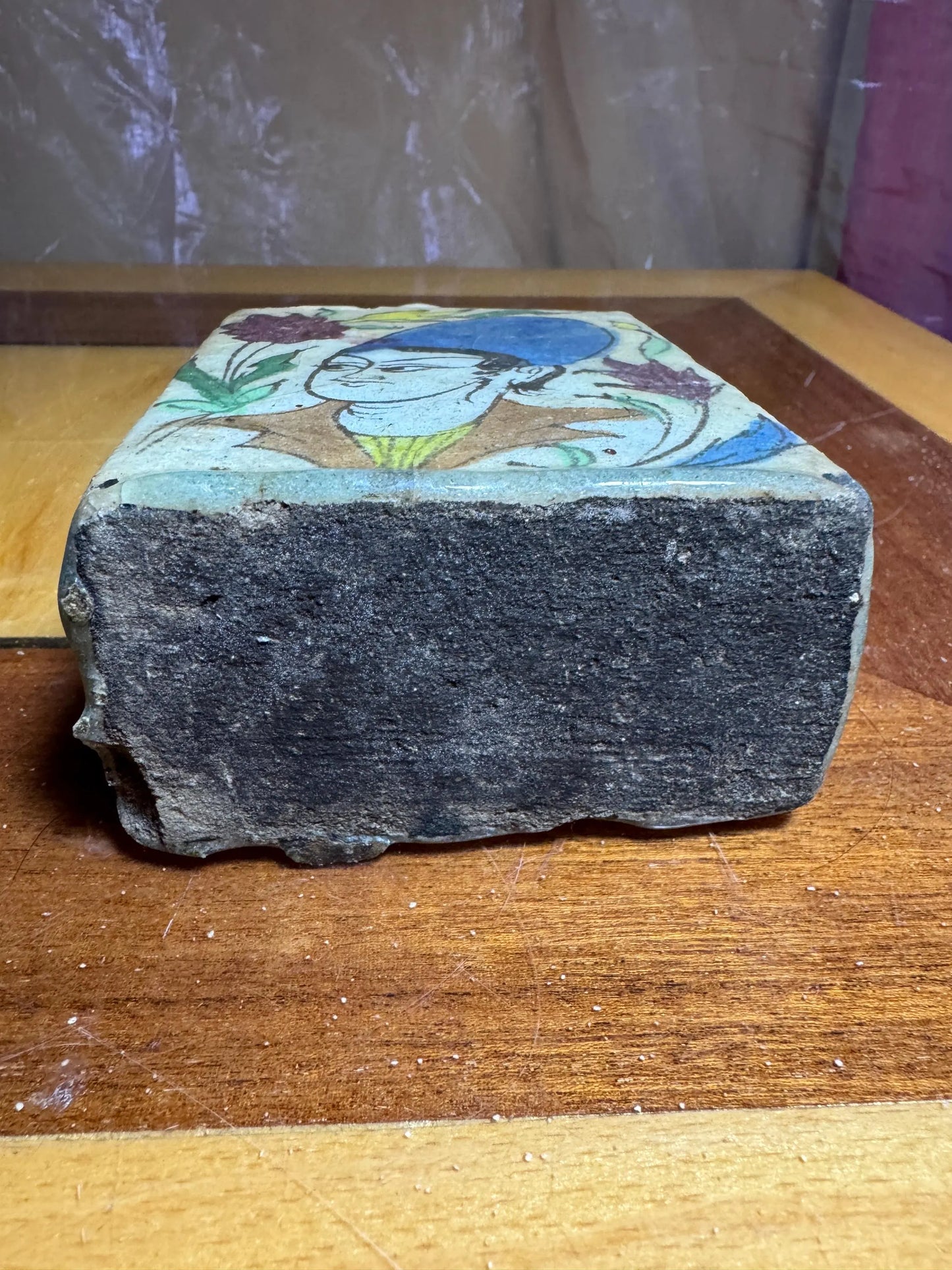 Vintage Hand-Painted Ceramic Bottle – Persian Style
