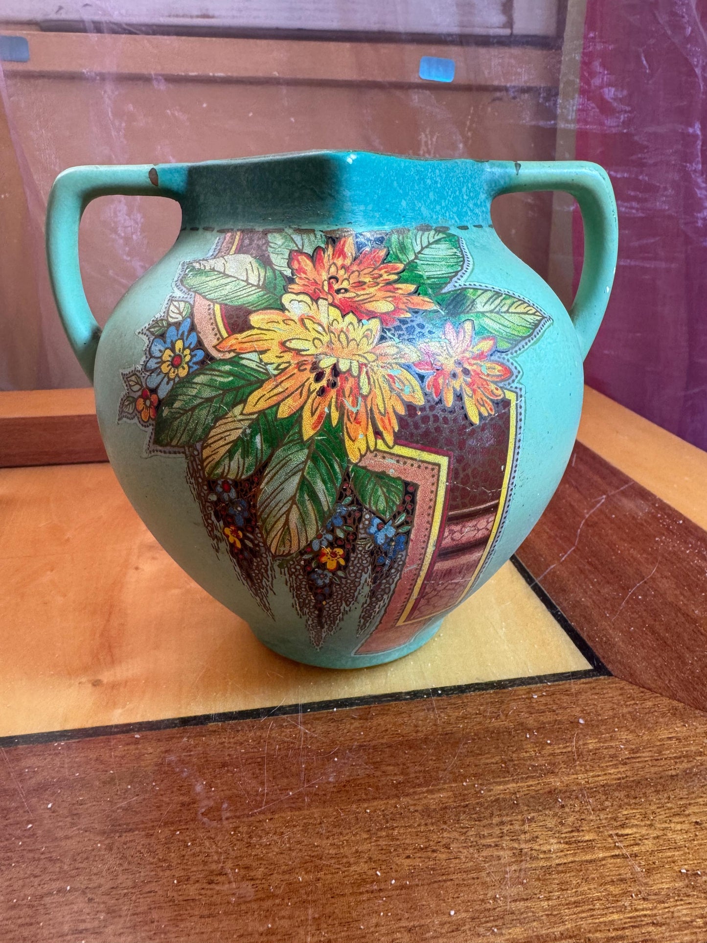 Vintage Art Deco Vase – Made in England – Floral Design – ca. 1920–1935