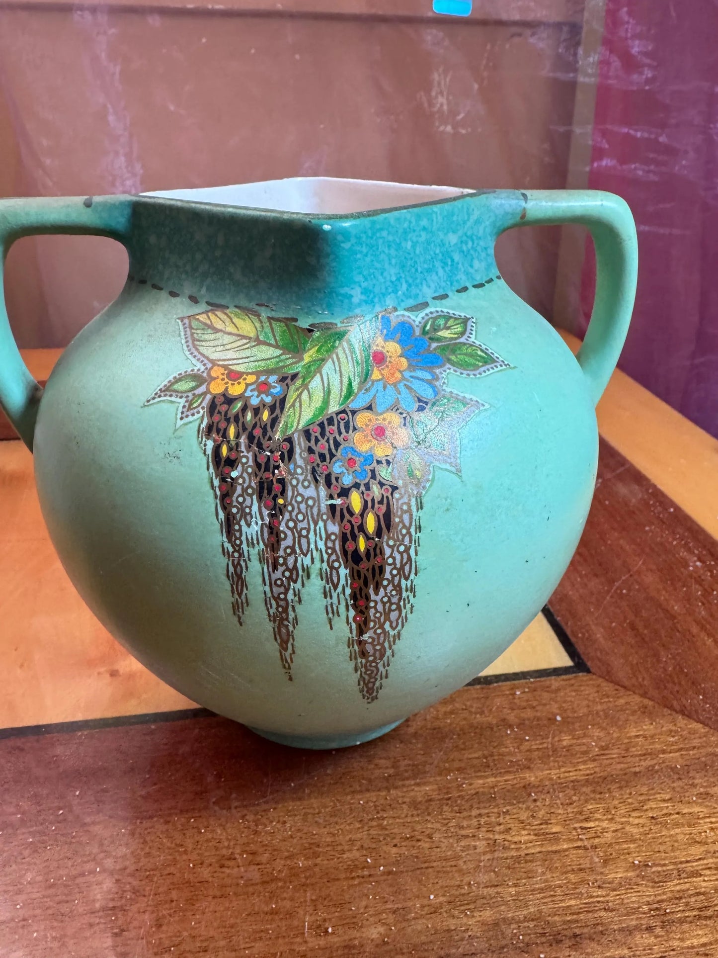 Vintage Art Deco Vase – Made in England – Floral Design – ca. 1920–1935