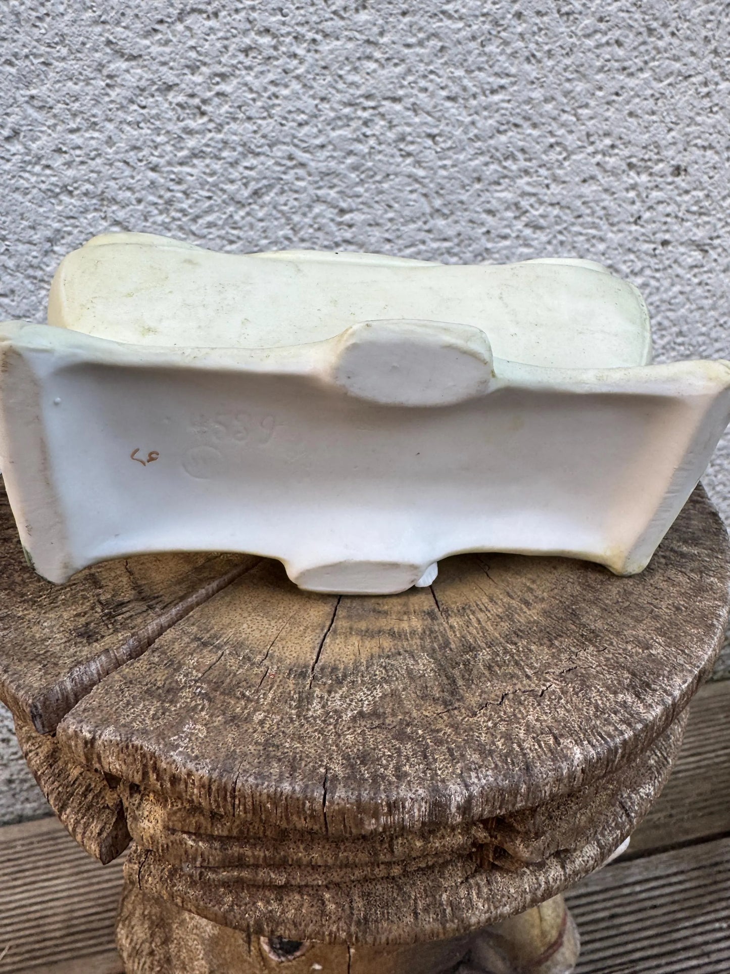 Antique German Art Nouveau Bisque Porcelain Planter with Lady Figurine – c. 1900