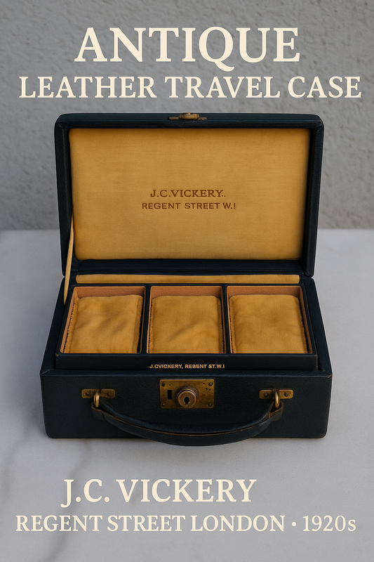 Antique J.C. Vickery Leather Travel Case – Regent Street London – 1920s