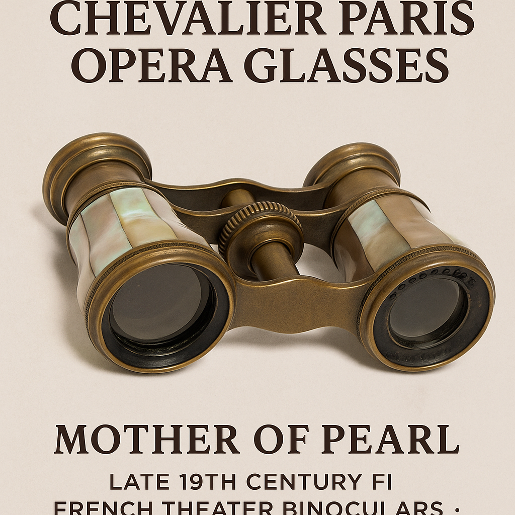 Antique Chevalier Paris Opera Glasses – Mother of Pearl – Late 19th Century French Theater Binoculars – 6 cm