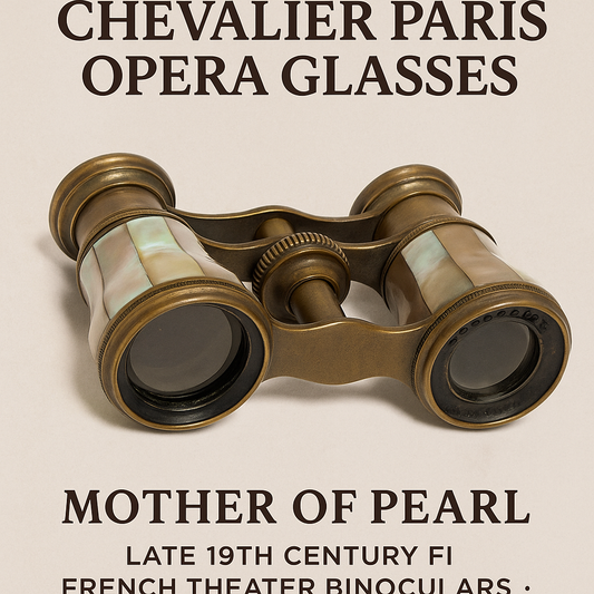 Antique Chevalier Paris Opera Glasses – Mother of Pearl – Late 19th Century French Theater Binoculars – 6 cm
