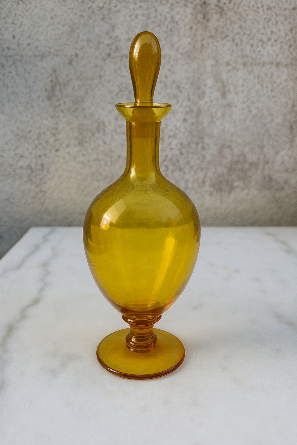 Vintage Yellow Glass Decanter