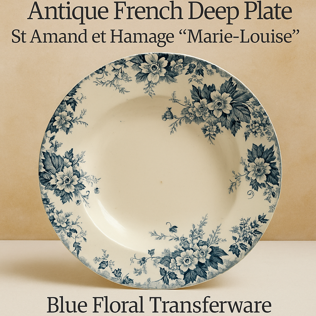 Antique French Plate - St. Amand et Hamage 'Marie-Louise' - 23 cm
