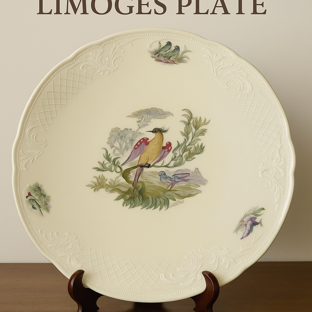 Antique Limoges Porcelain Plate – Fabrique Royale – ca. 1880–1900