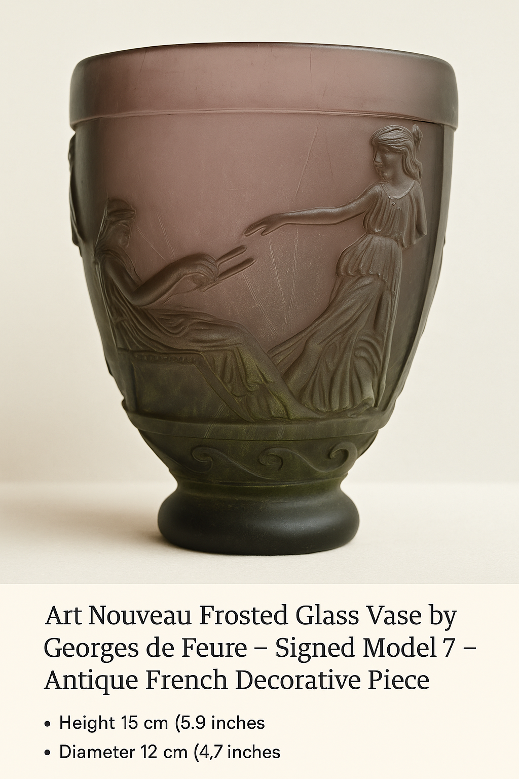Art Nouveau Vase Georges de Feure Signed Model 7
