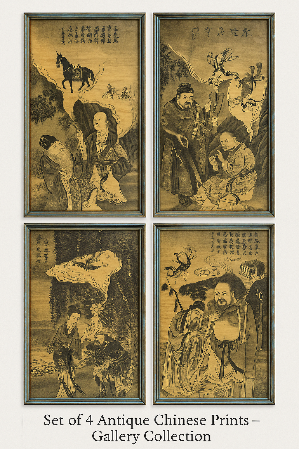 Set of 4 Antique Chinese Prints – Gallery Collection