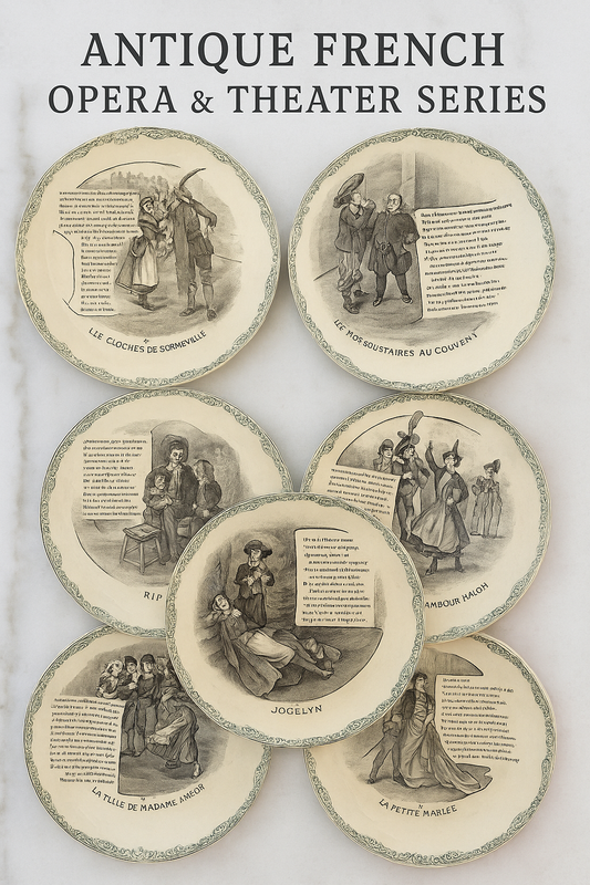 Antique French HB & Cie Terre de Fer Plate – Les Cloches de Corneville – 20 cm – Sold Individually