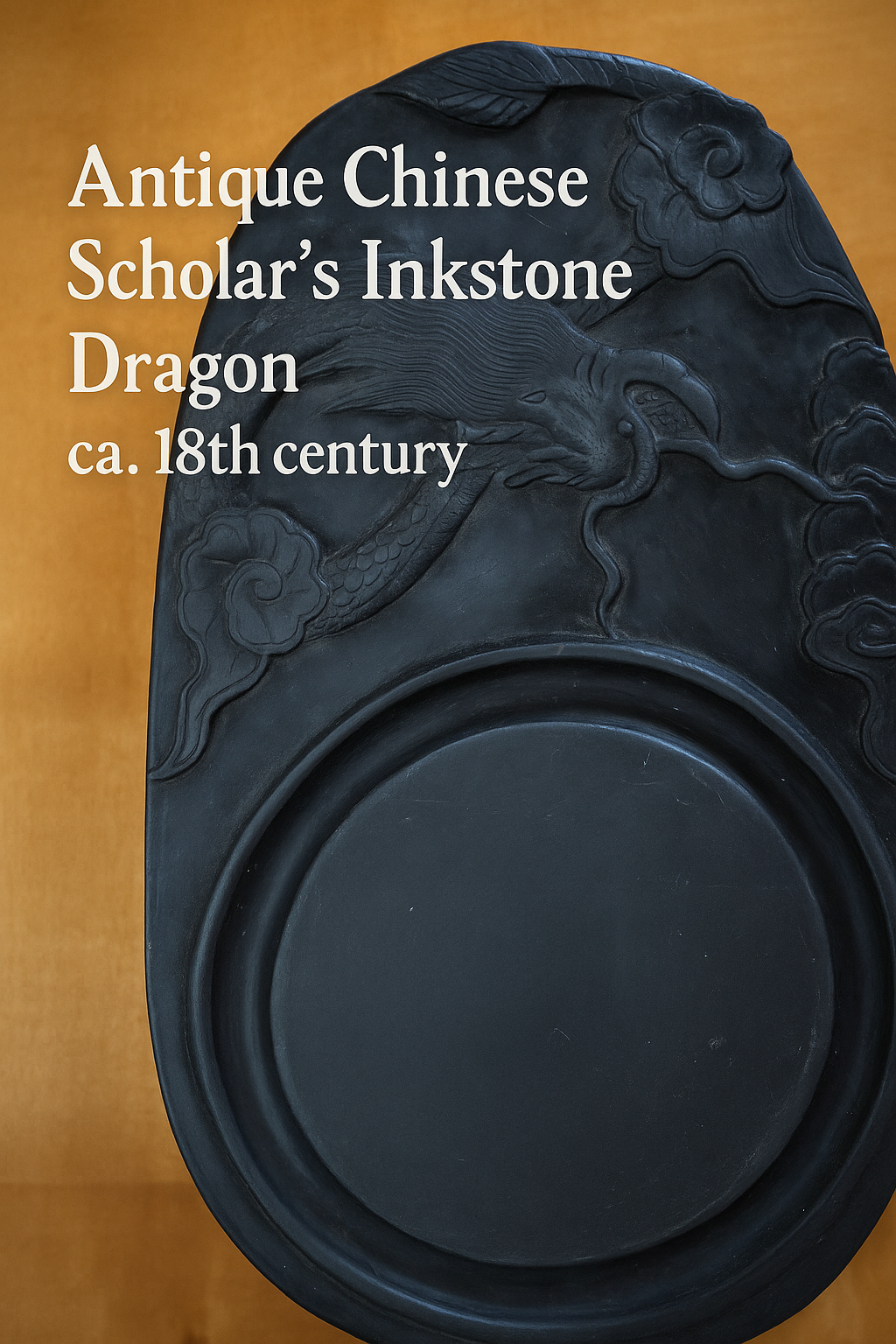 Antique Chinese Scholar's Inkstone – Dragon – ca. 18th century