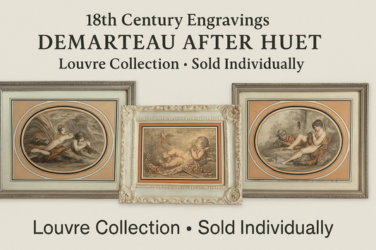 18th Century Engraving by Demarteau after Huet – Louvre Collection – Rococo Prints (Variants)