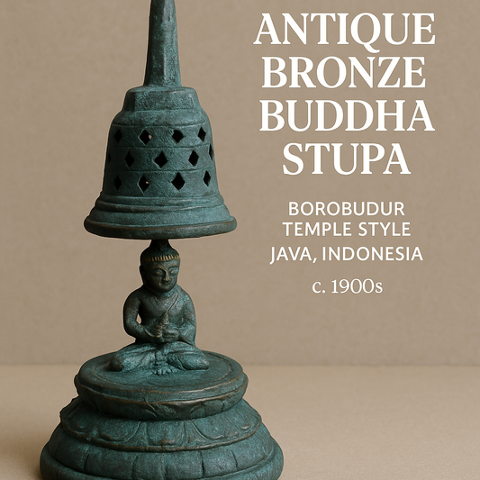 Antique Bronze Buddha Stupa – Java, Indonesia – ca. 1900s