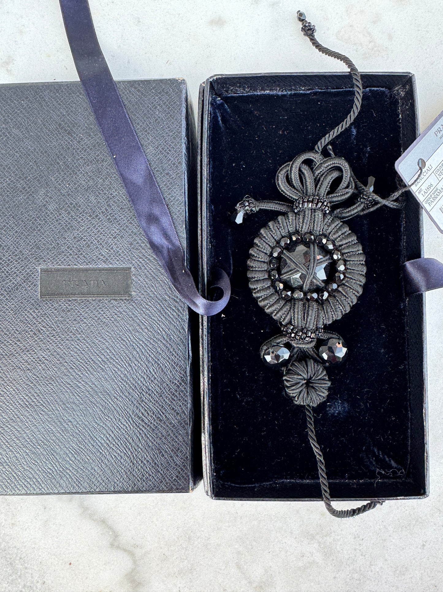 Authentic Prada Black Passamaneria Bracelet with Original Box - Statement Luxury Jewelry