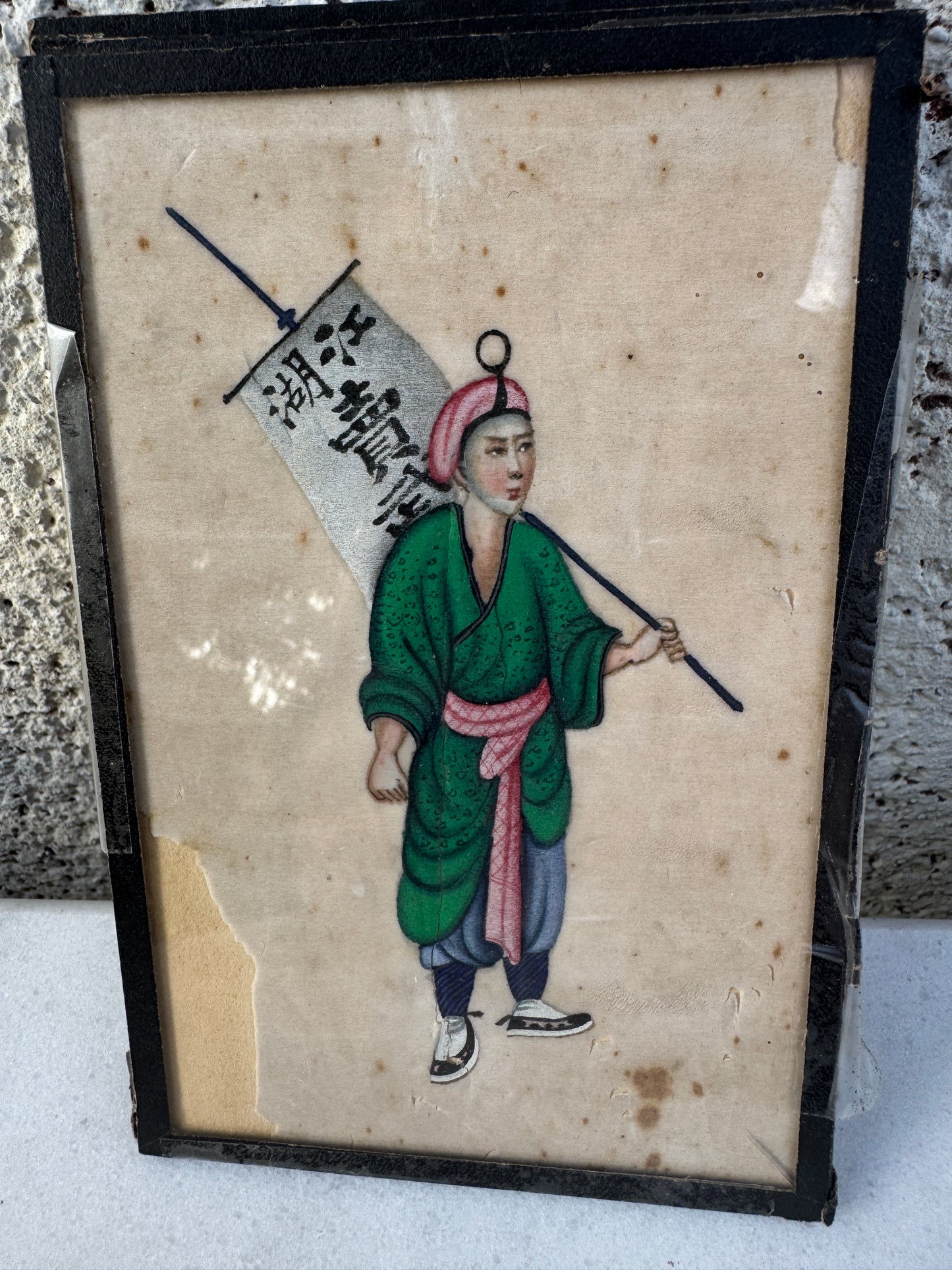 Antique Chinese Pith Paper Paintings - Set of 6 - 19th Century Canton School - Hand Painted Export Art