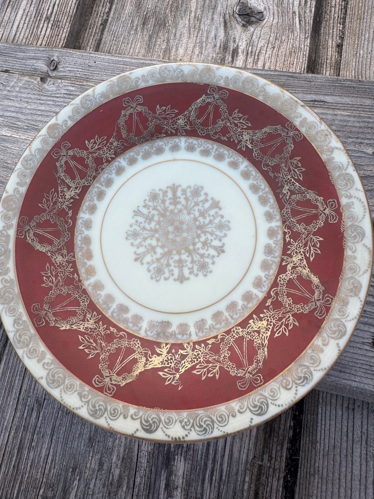 Antique French Porcelain Tea Cup and Saucer - Hand Painted Romantic Scene - Prov. Saxe E.S. - Gilded Victorian Style