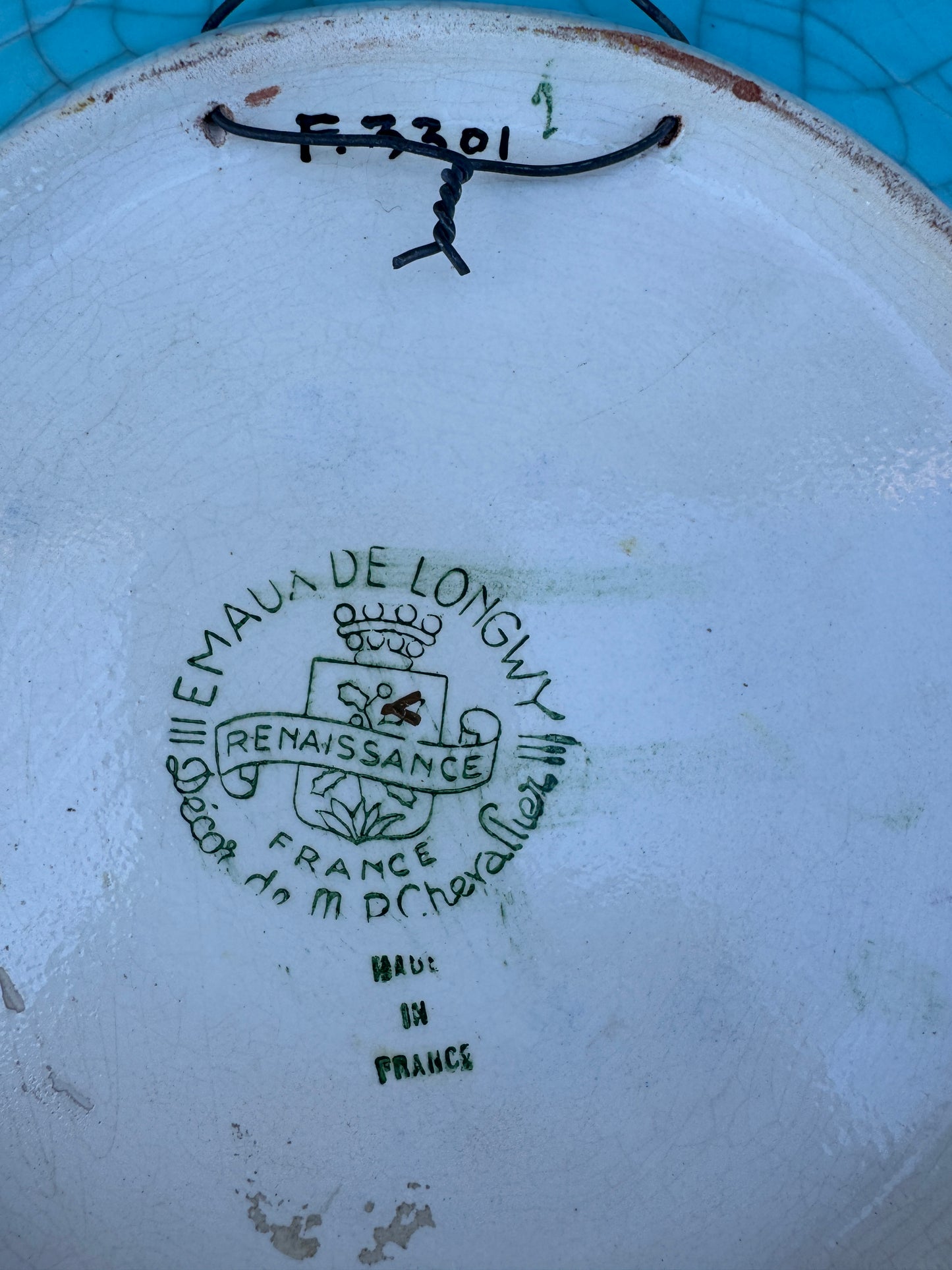 Vintage Longwy Plate – Renaissance Series by Chevallier – 1930s French Enamel Faience