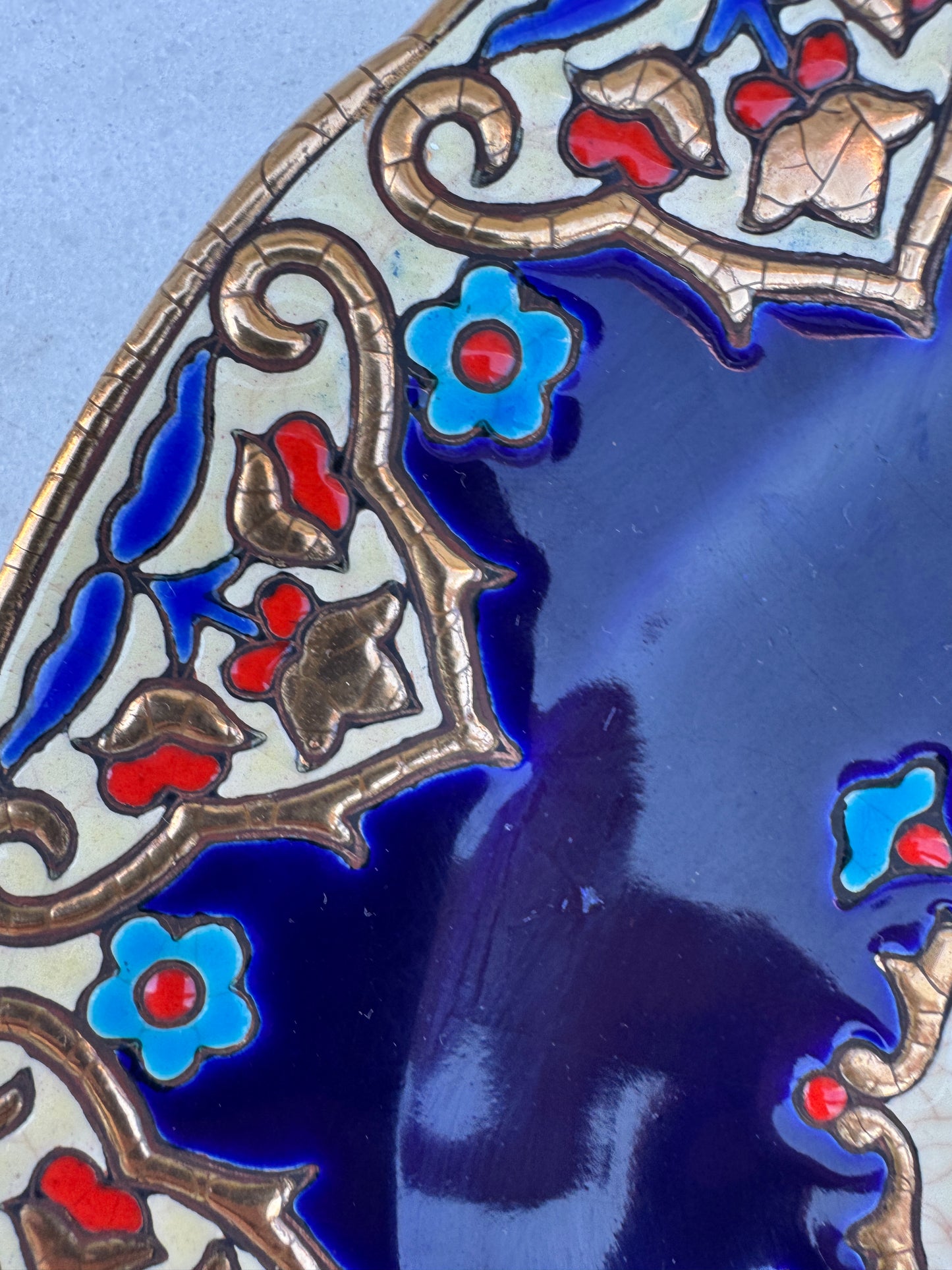 Vintage Longwy Plate – Renaissance Series by Chevallier – 1930s French Enamel Faience