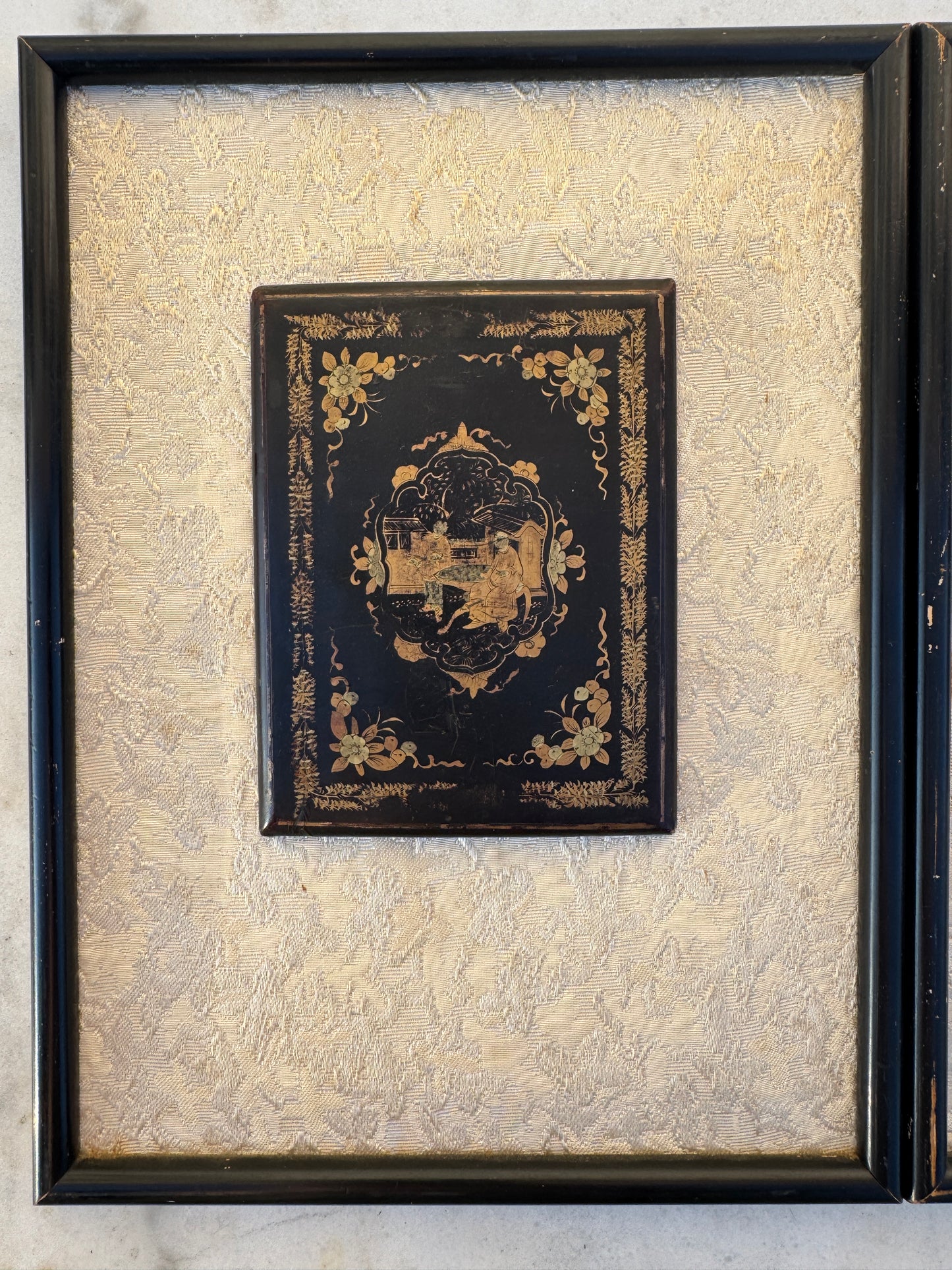 Pair of Framed Chinoiserie Panels – Vintage Asian Décor